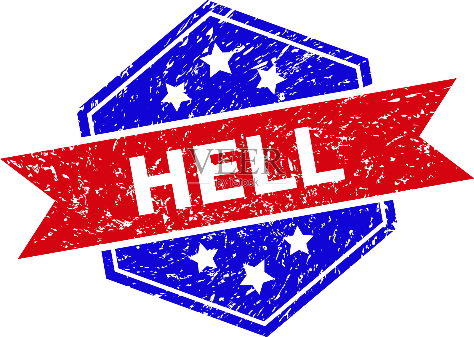 六角二色地狱水印与不洁插画图片素材