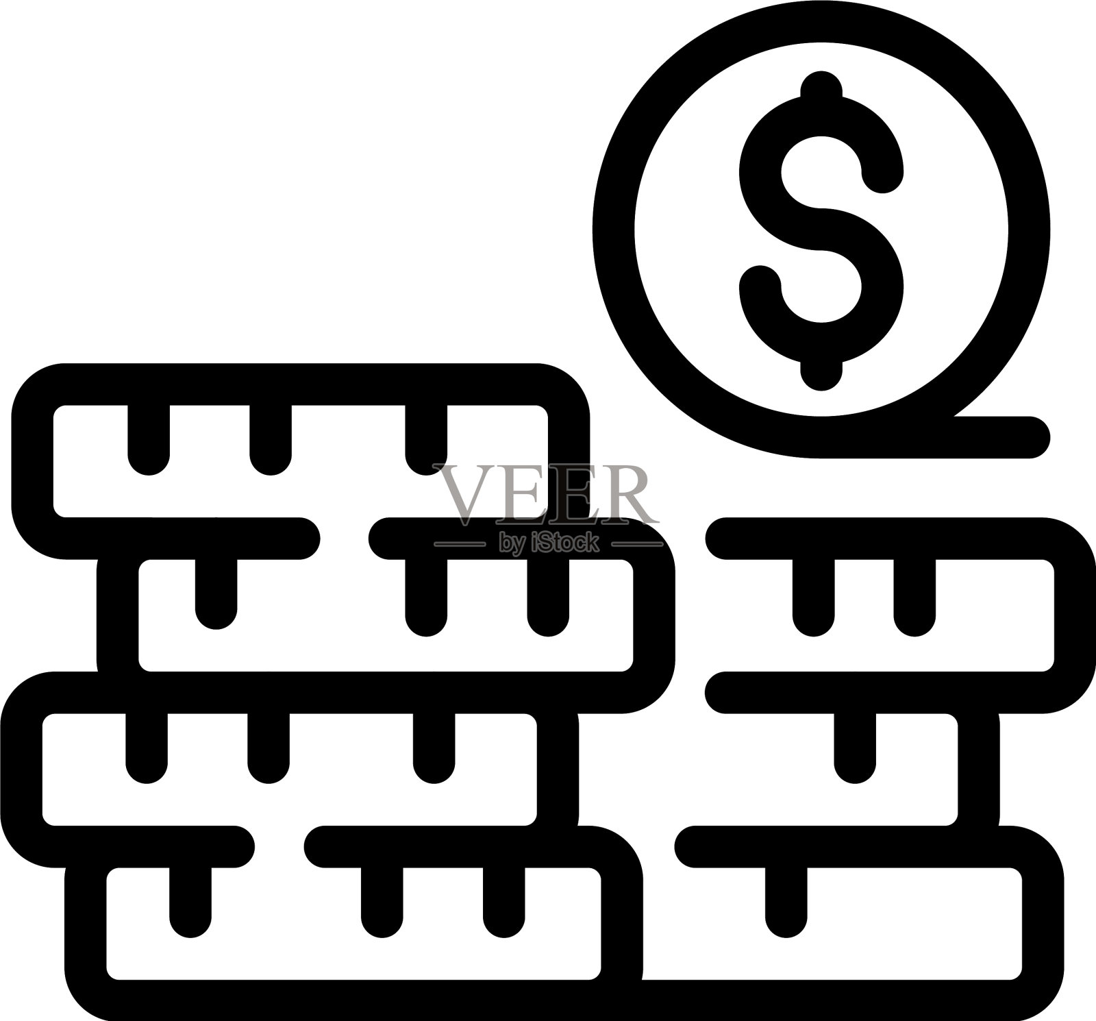 金钱帮助图标轮廓风格插画图片素材