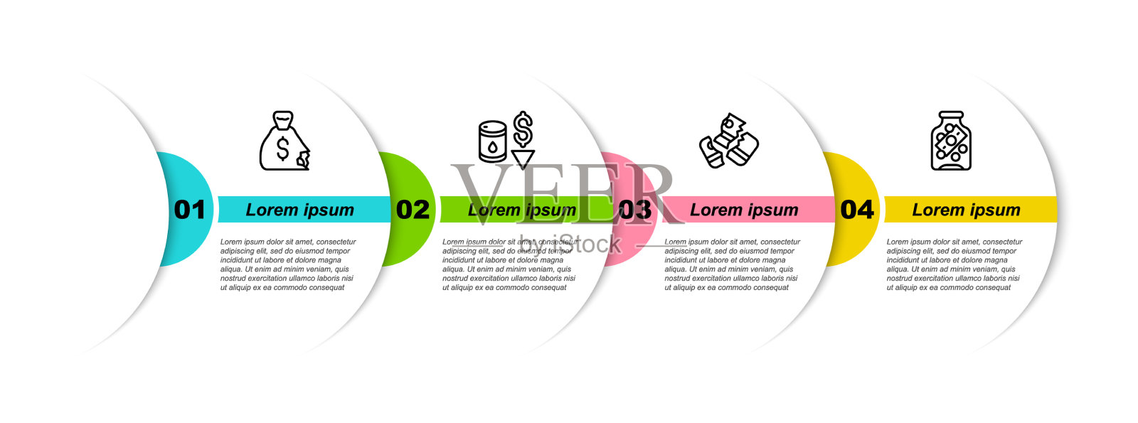 设线钱袋原油价格下跌插画图片素材