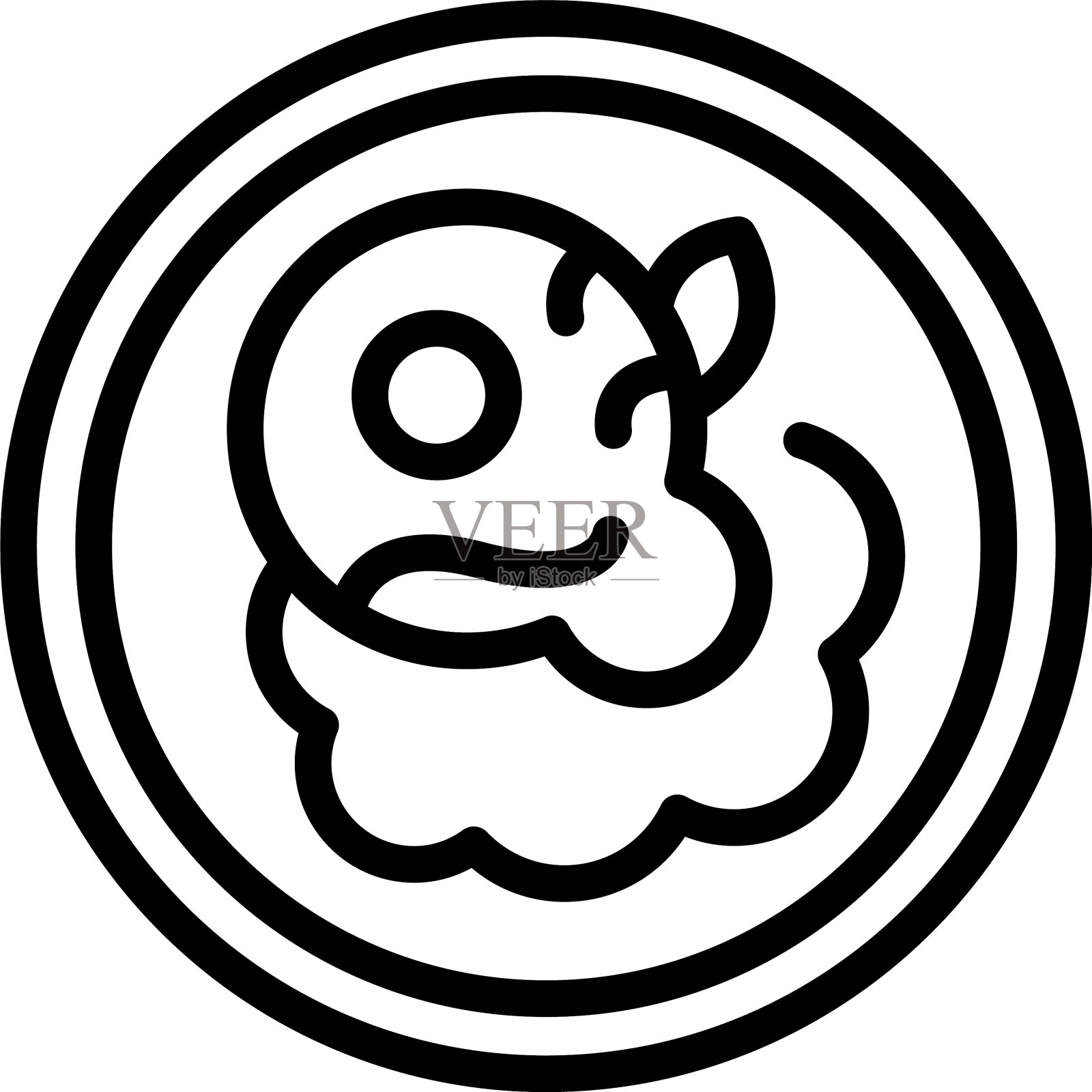 早餐盘图标轮廓风格插画图片素材