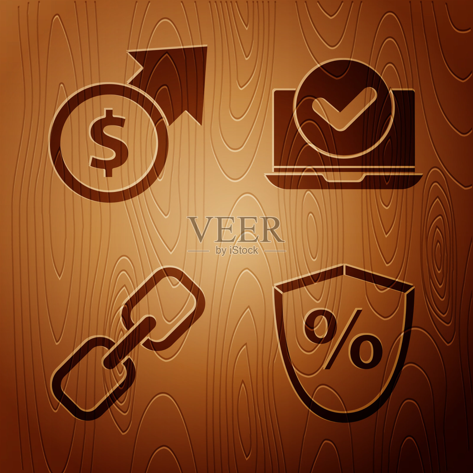 设定贷款比例金融增长和币链图标素材