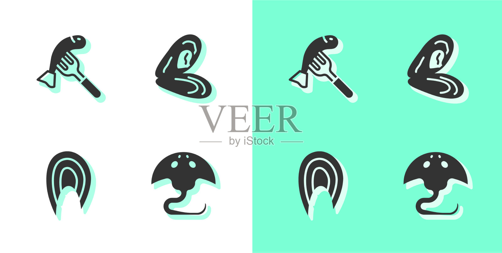 Set stingray:黄貂鱼图标素材