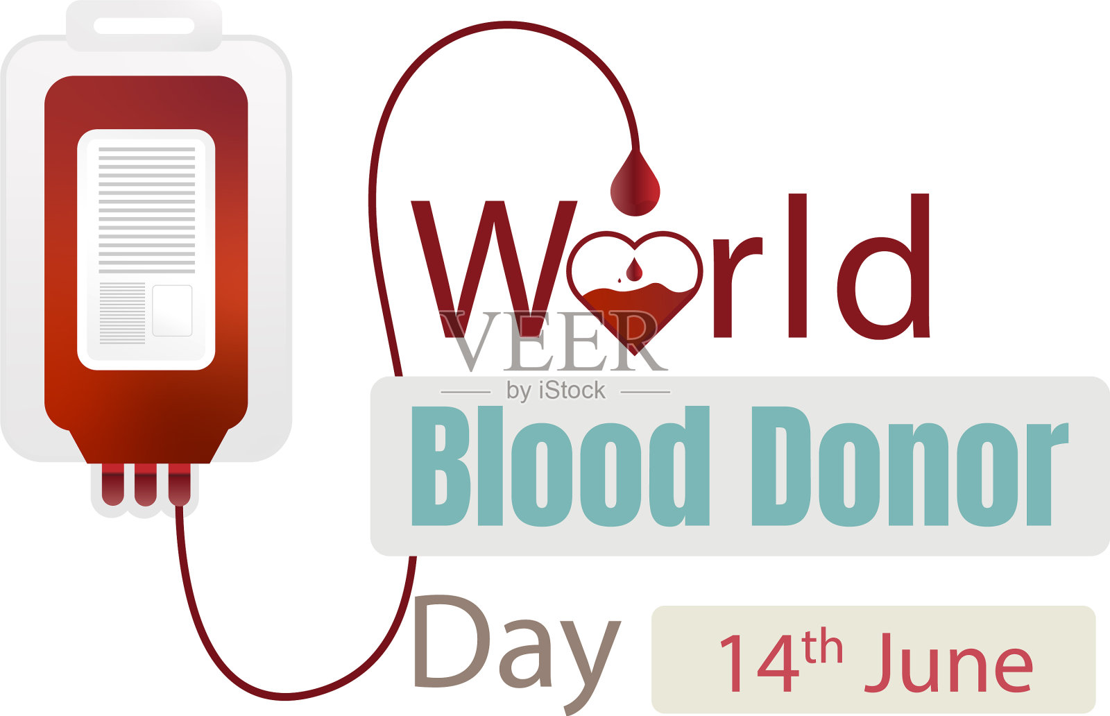 世界献血者日,血袋滴落插画图片素材