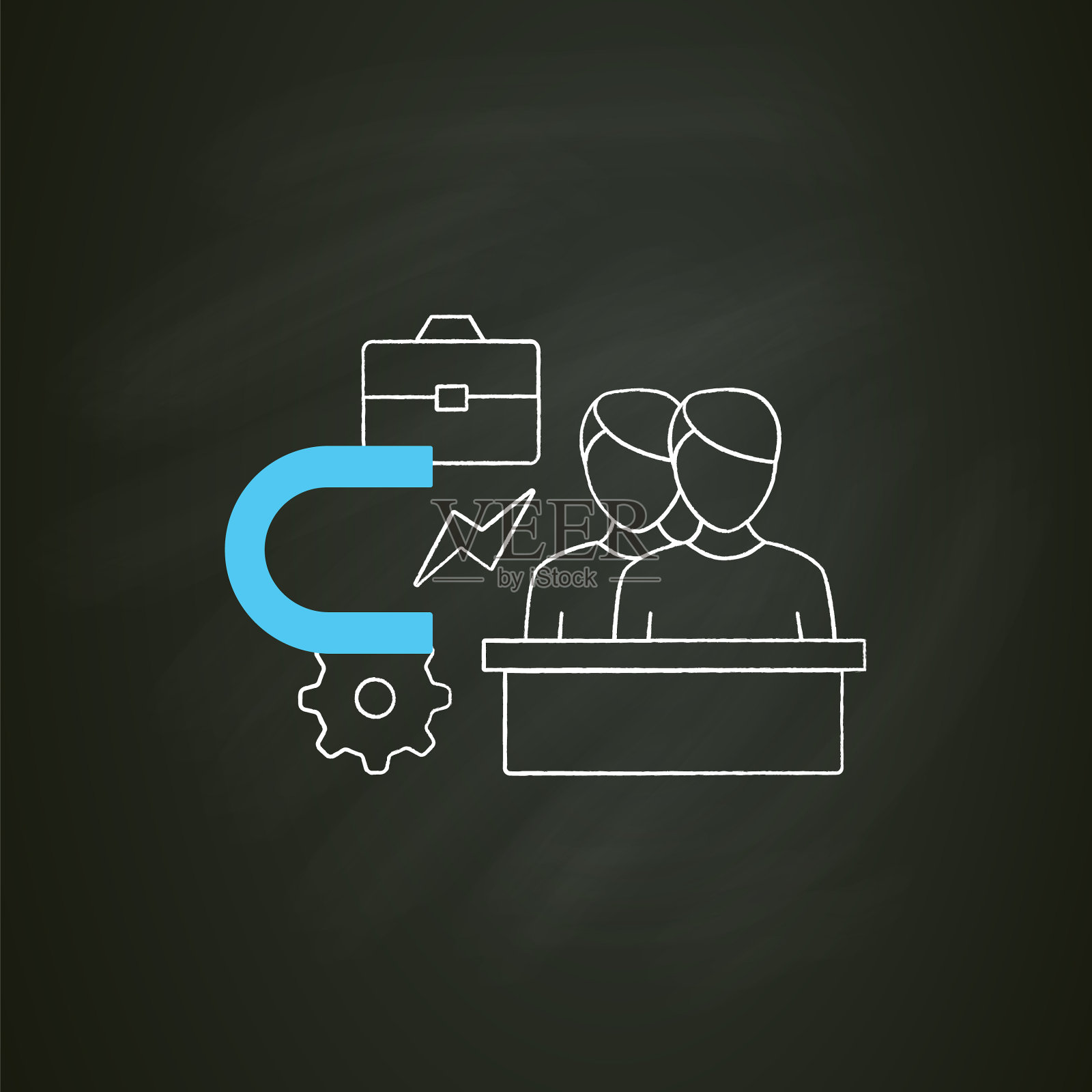 吸引员工粉笔图标插画图片素材