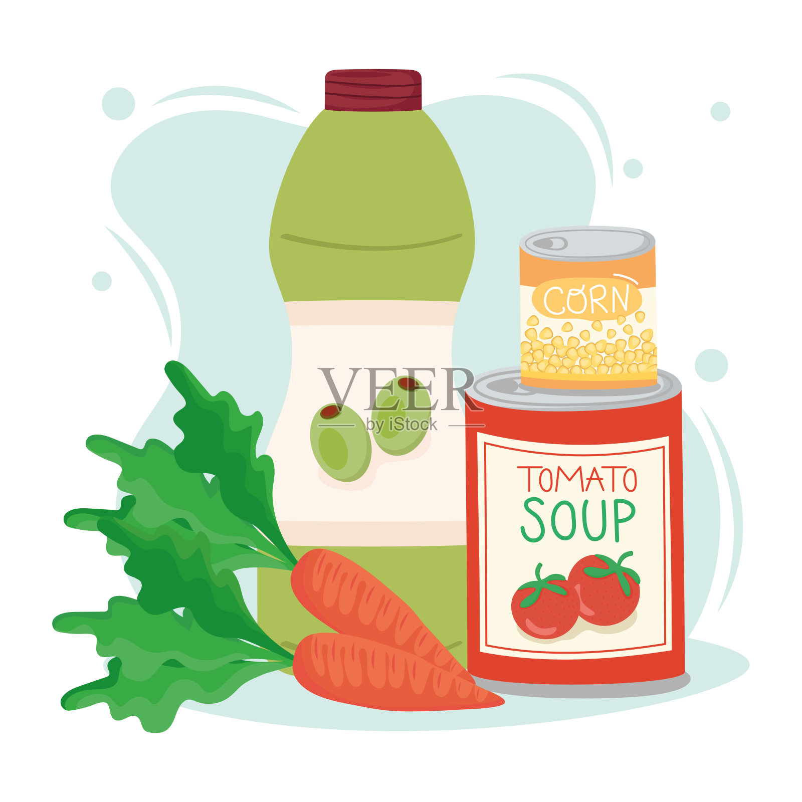 在家准备健康的食物插画图片素材