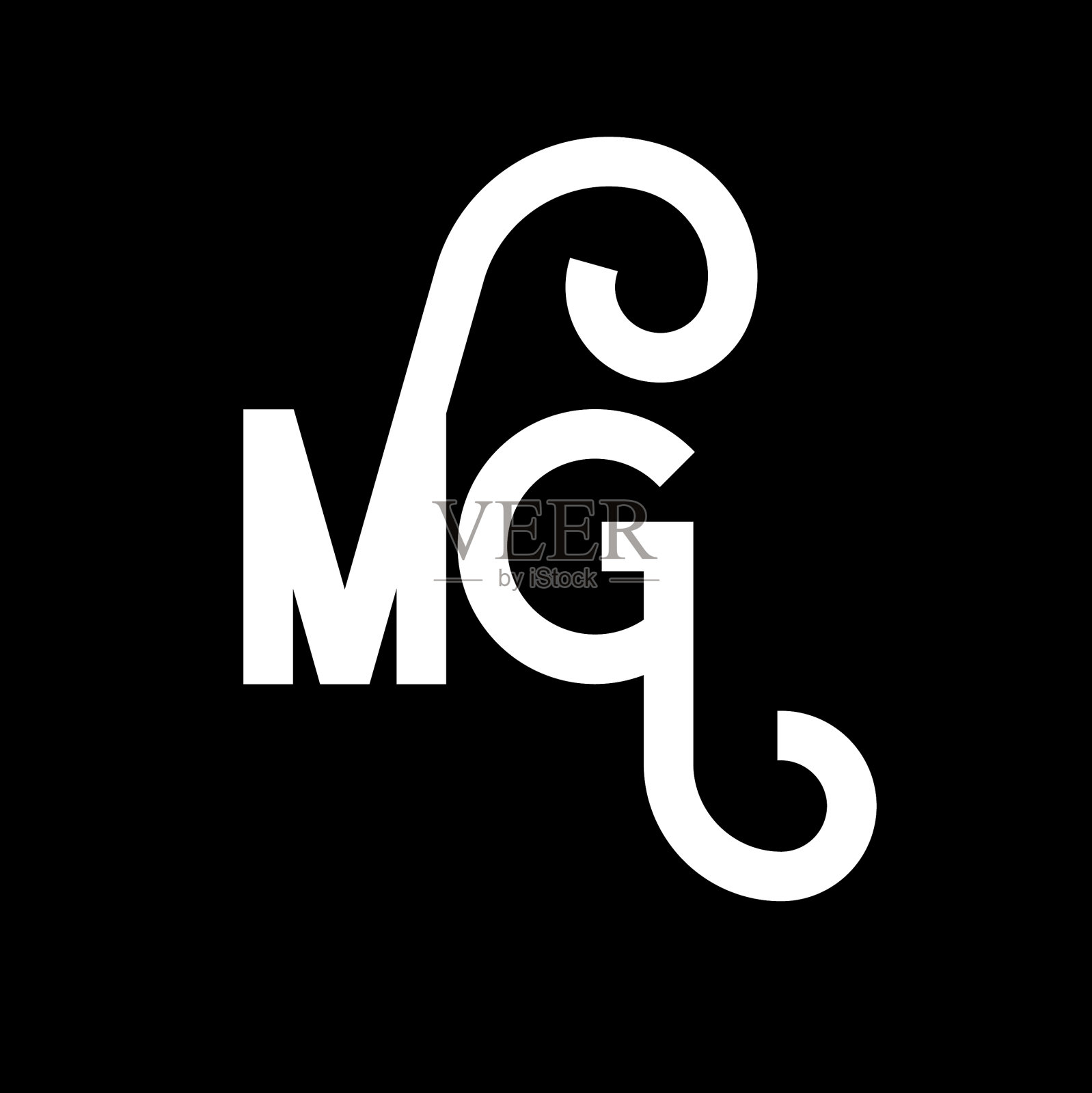 Mg字母标志设计的首字母Mg标志插画图片素材