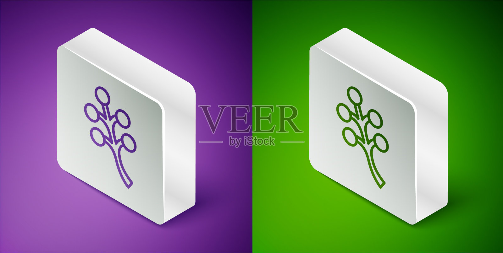 等距线开花树的树枝上有花图标素材