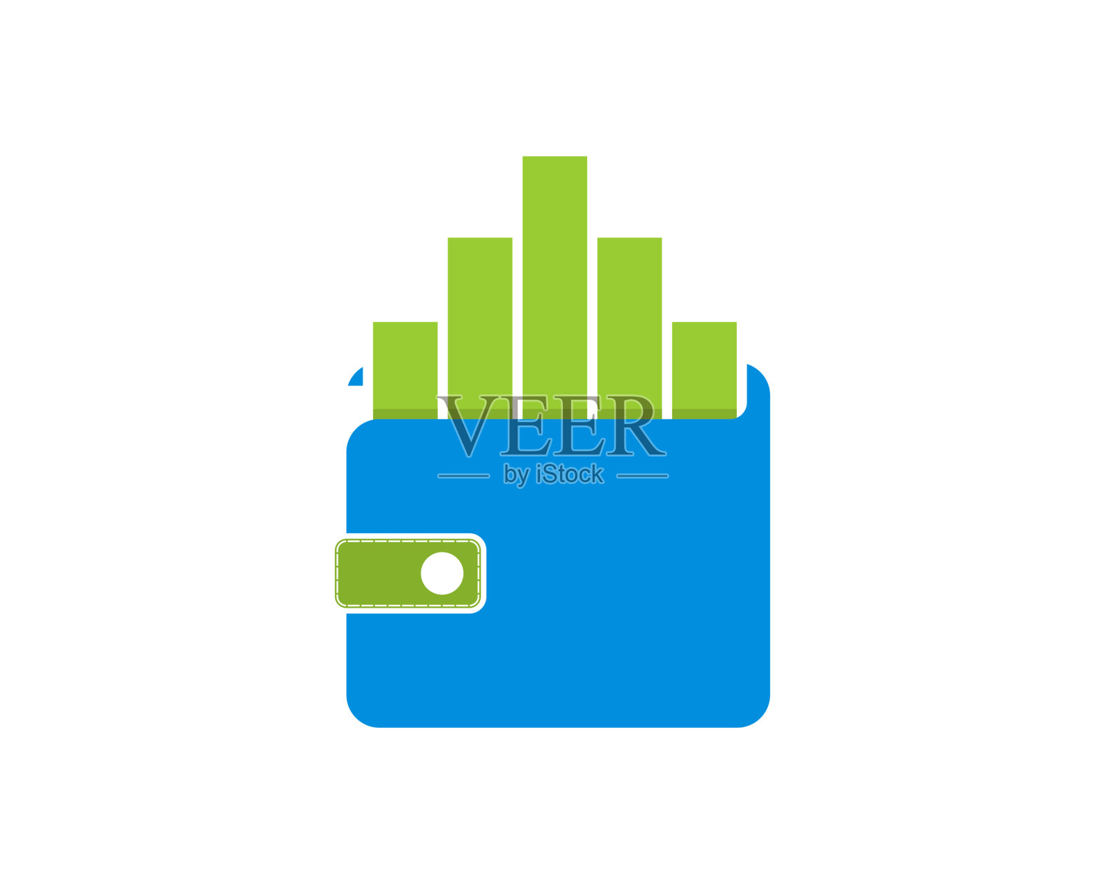 图表增长上的钱包标志插画图片素材