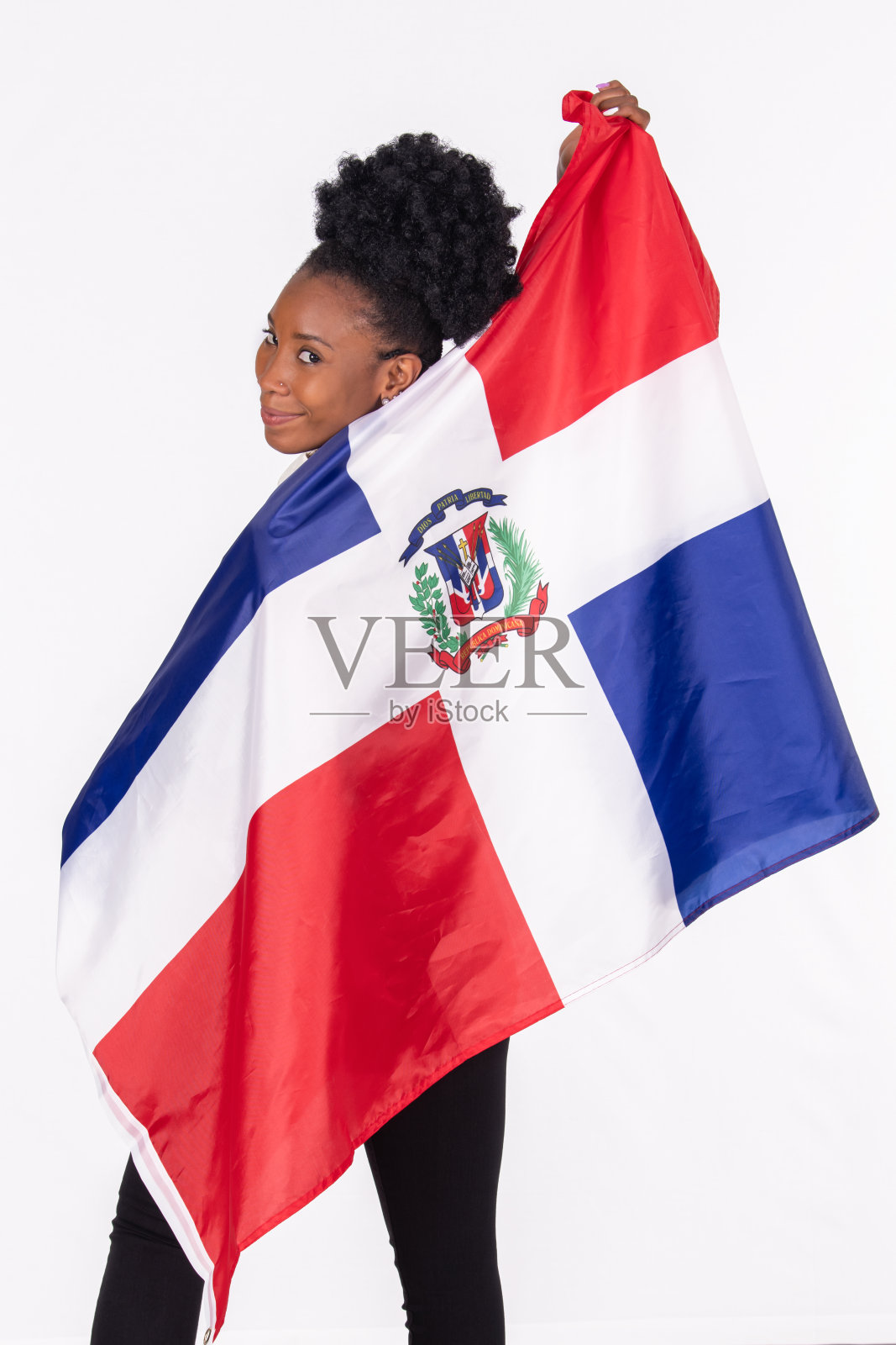 背后的拉丁妇女背后的多米尼加共和国照片摄影图片