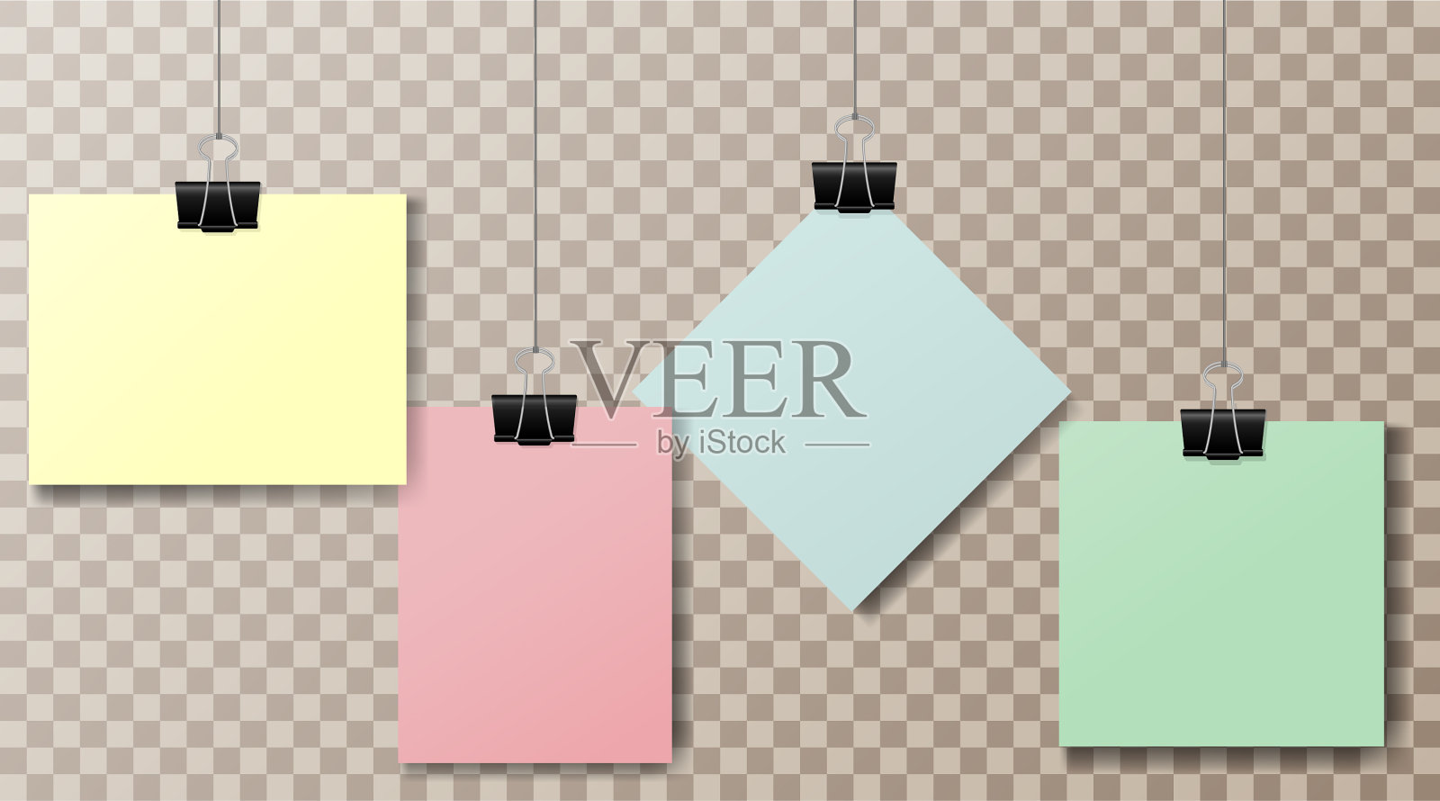 一套彩纸和办公室插画图片素材