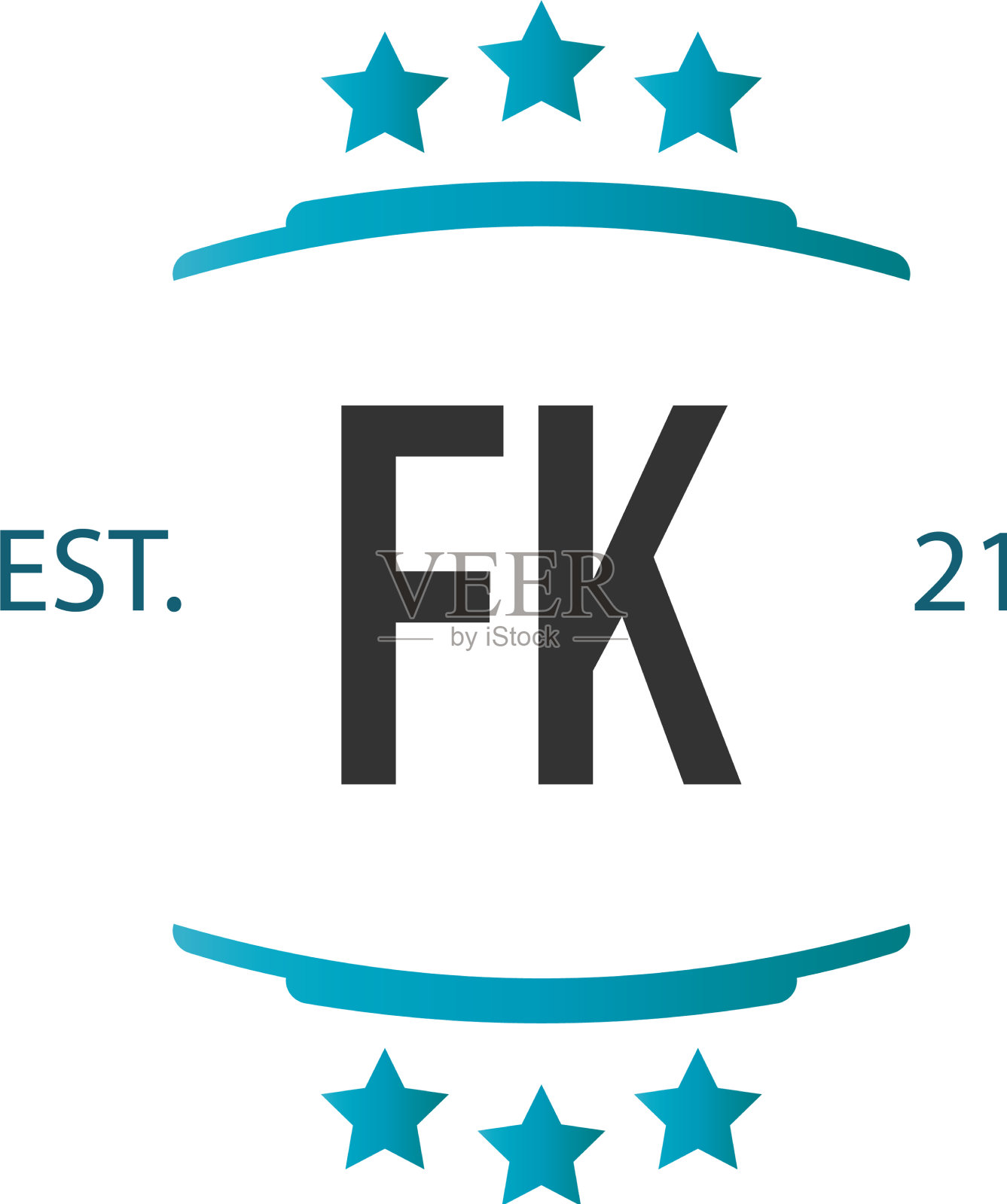 首字母fk星创意标志设计插画图片素材