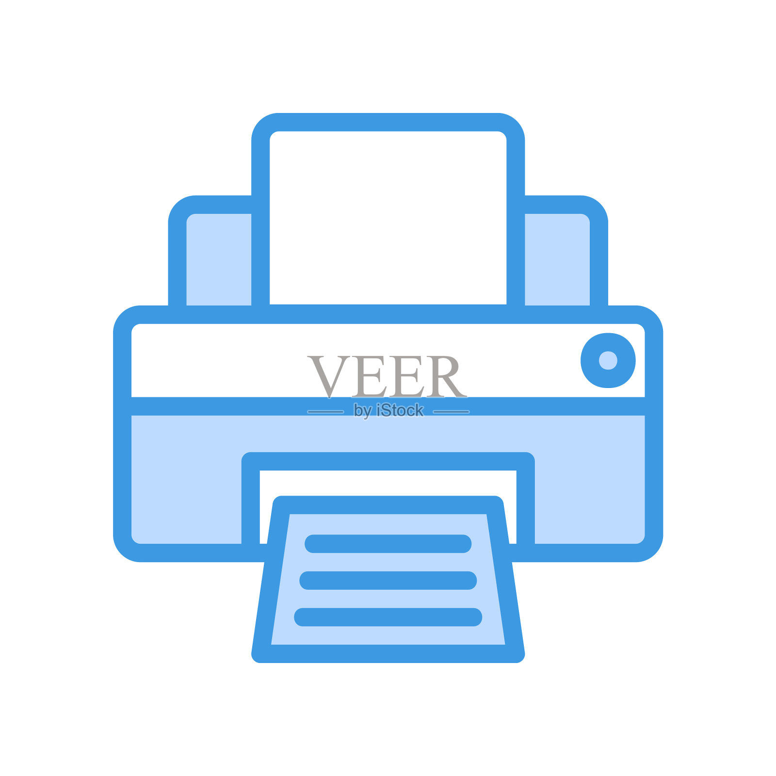 关于多媒体的蓝色打印机图标插画图片素材