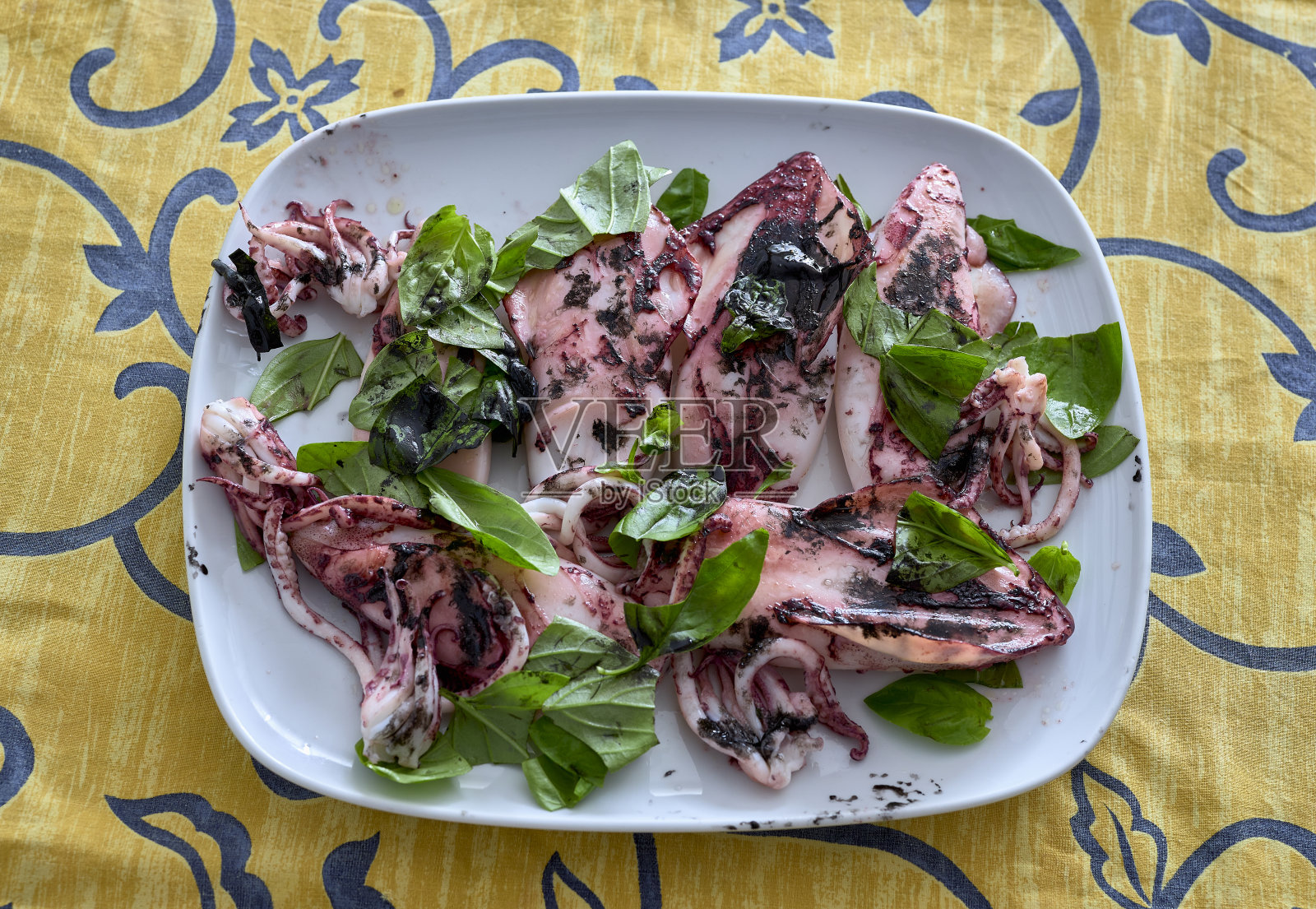 烤鱿鱼拼盘照片摄影图片