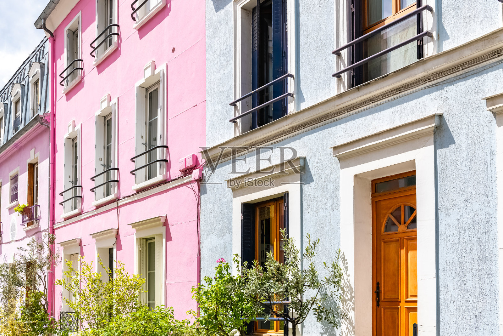巴黎,五彩缤纷的房子照片摄影图片