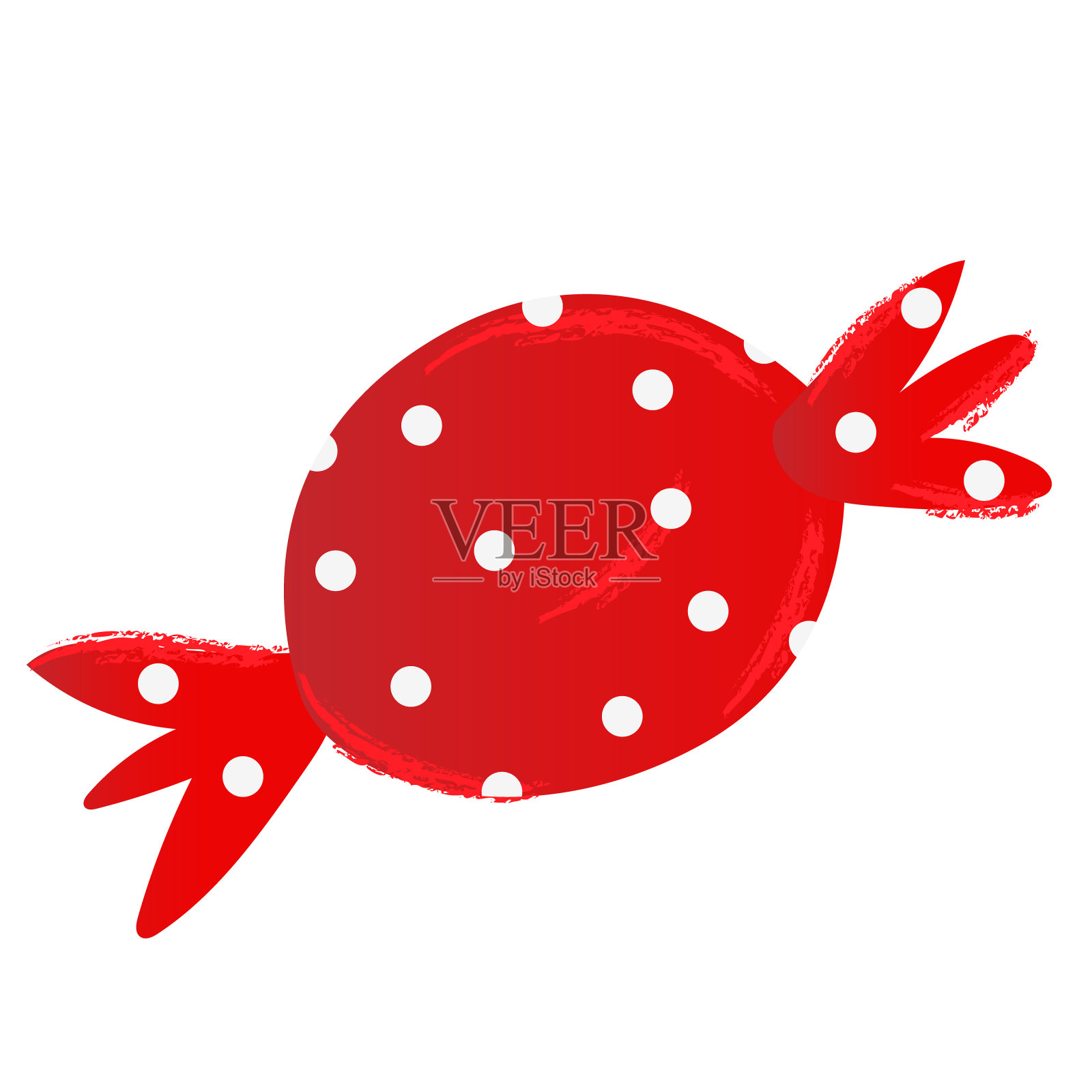 红色斑点包装的万圣节棒棒糖。矢量插图剪纸艺术插画图片素材