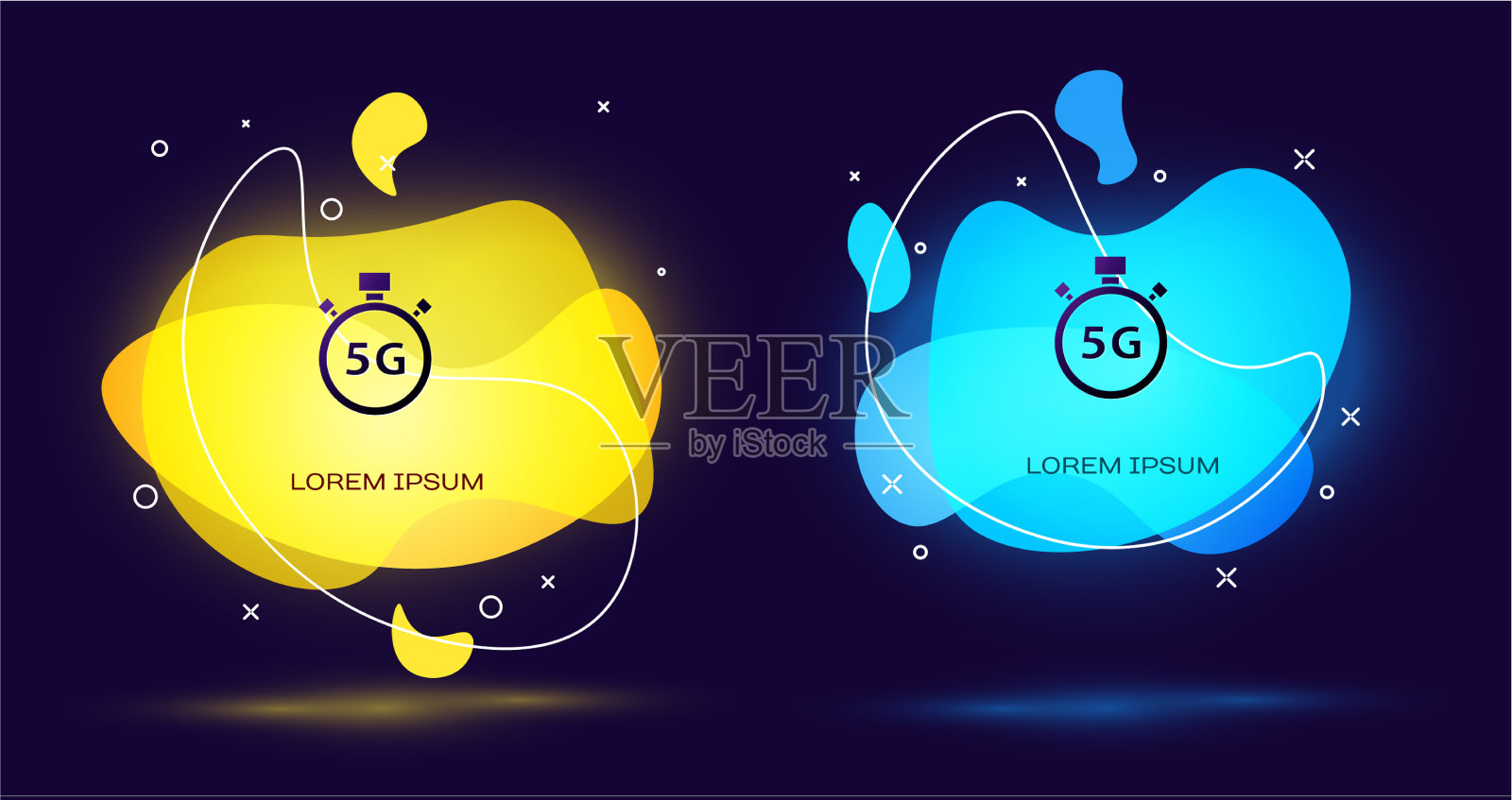 黑色数字速度计概念与5g图标插画图片素材