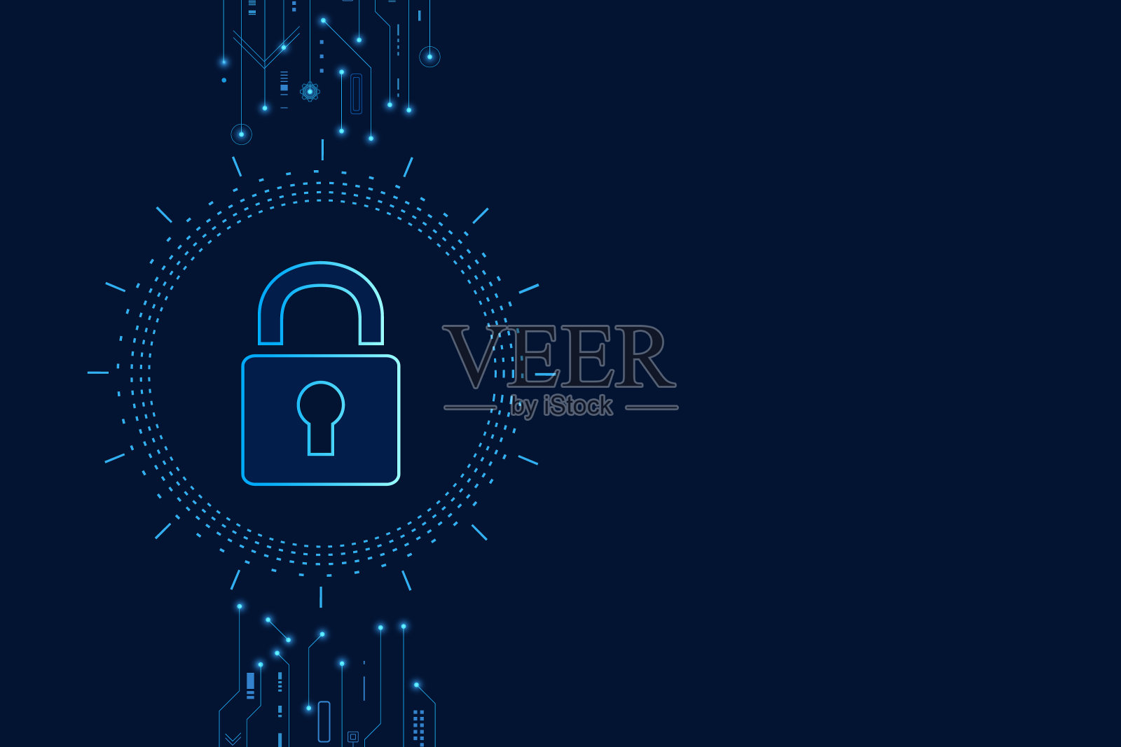 网络安全技术概念,锁眼盾牌图标,个人数据,插画图片素材