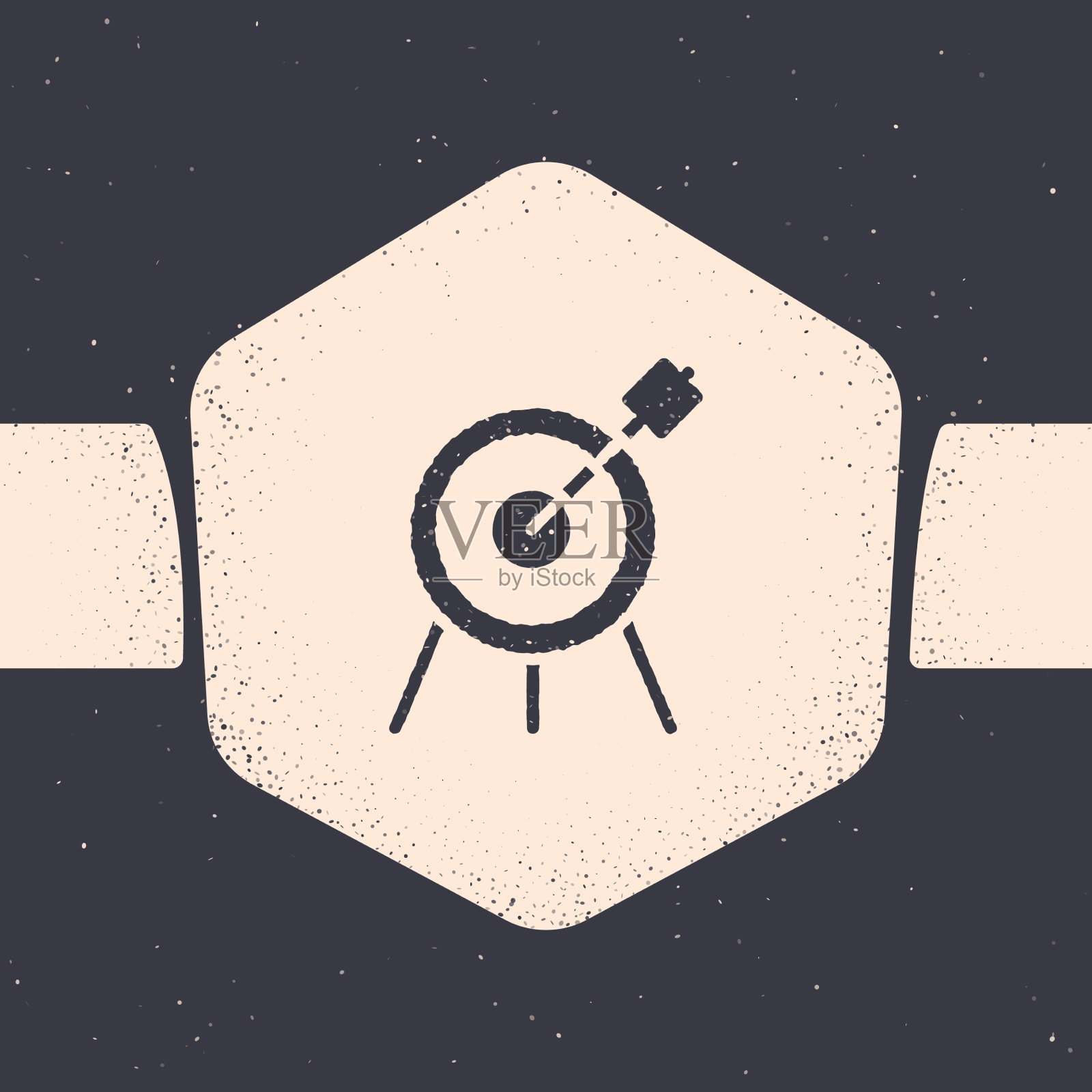 垃圾目标运动图标孤立在灰色插画图片素材