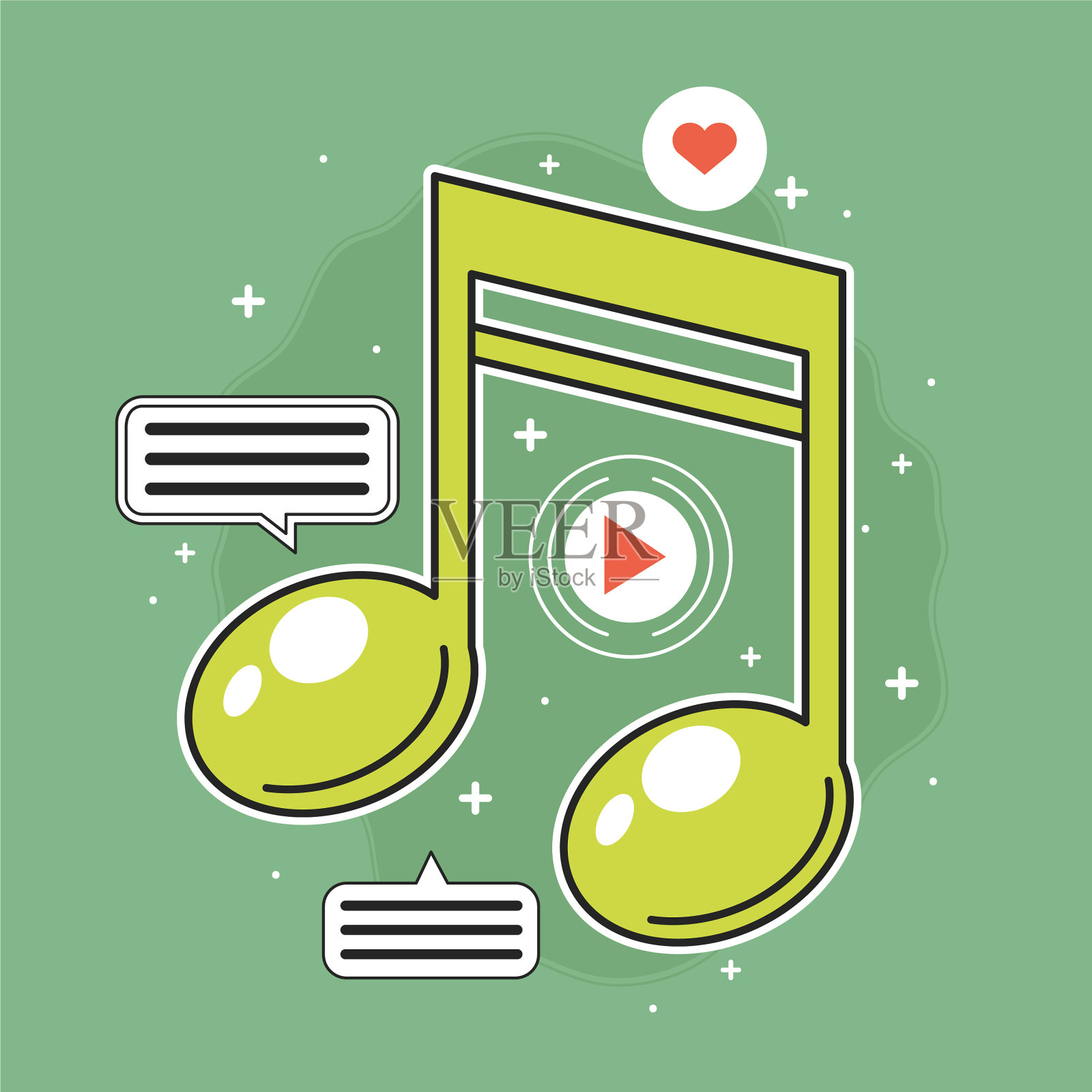 社交媒体音乐插画图片素材