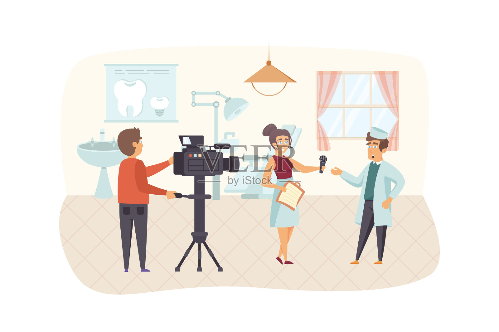 记者采访医生现场操作员设计元素图片