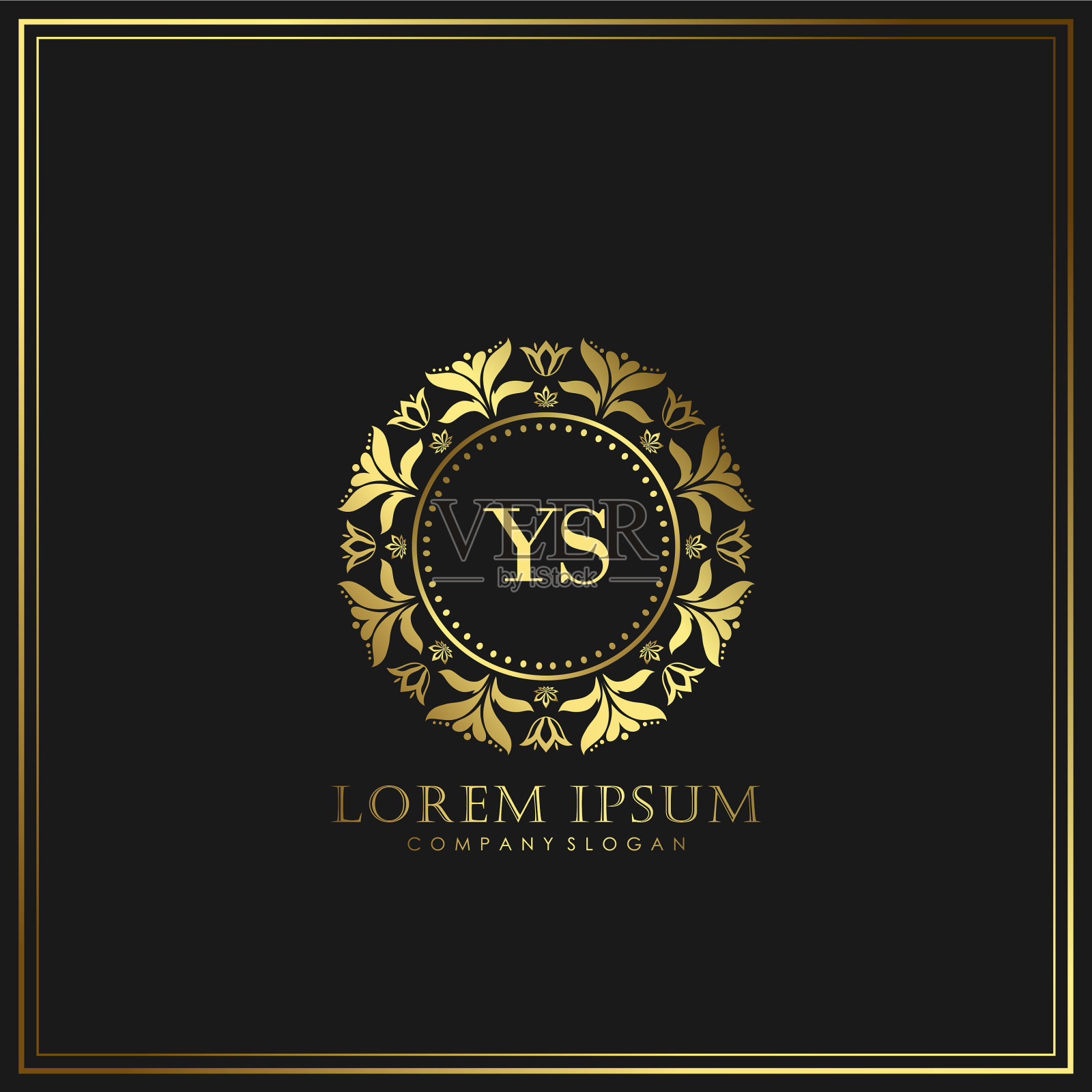 Ys的首字母豪华标志模板在艺术插画图片素材