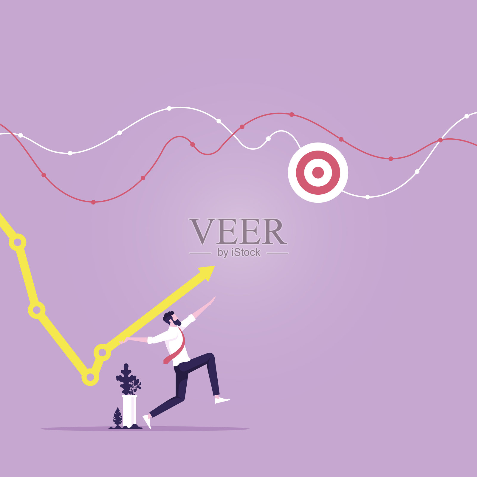 投资理财成长型经营理念插画图片素材