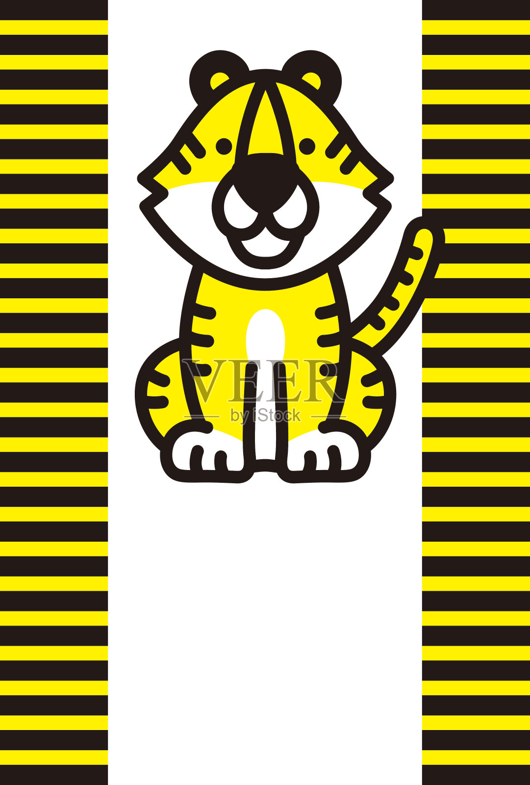 虎年贺卡材料插画图片素材