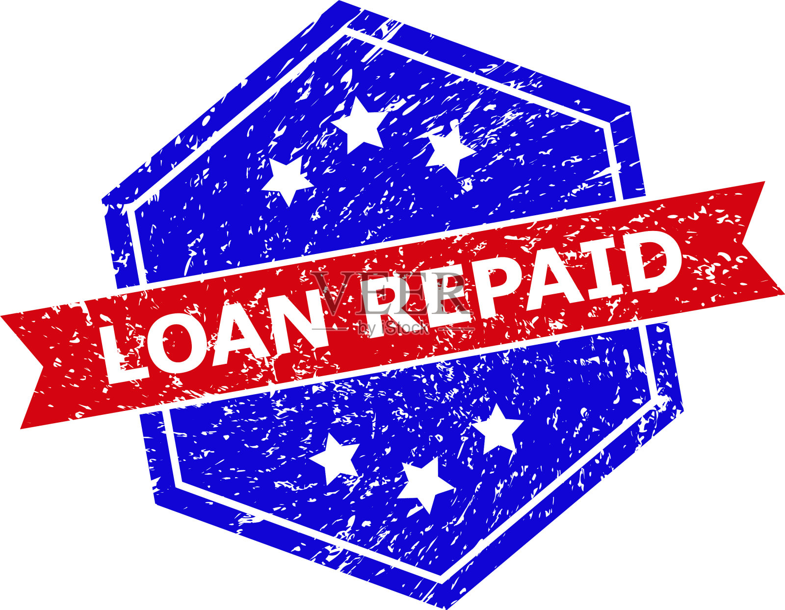 六角双色还贷水印用插画图片素材