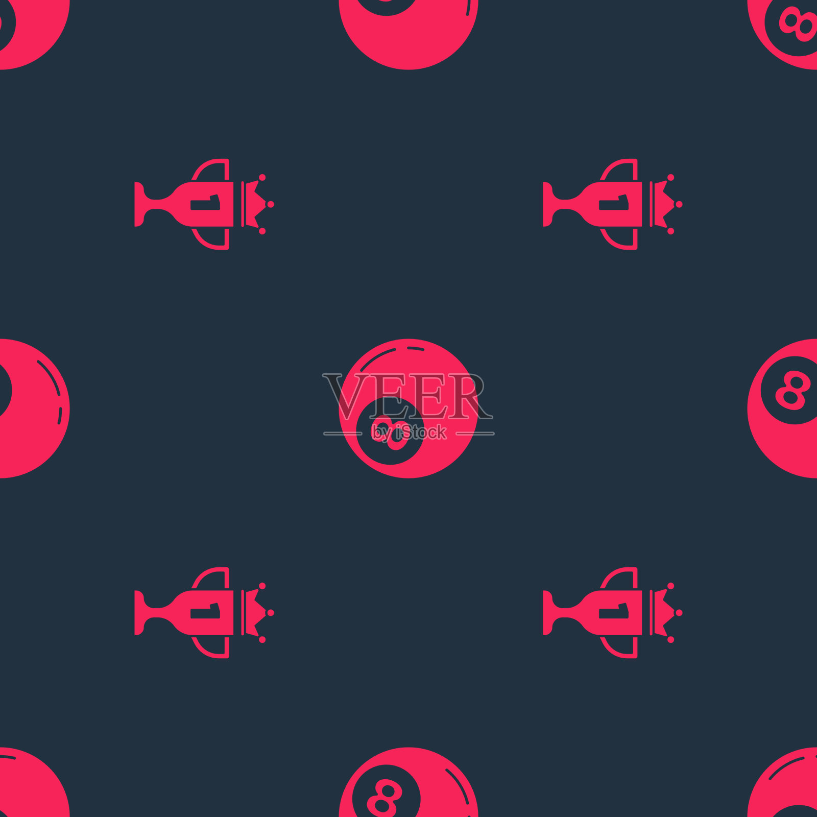 将奖杯和台球无缝对接图标素材