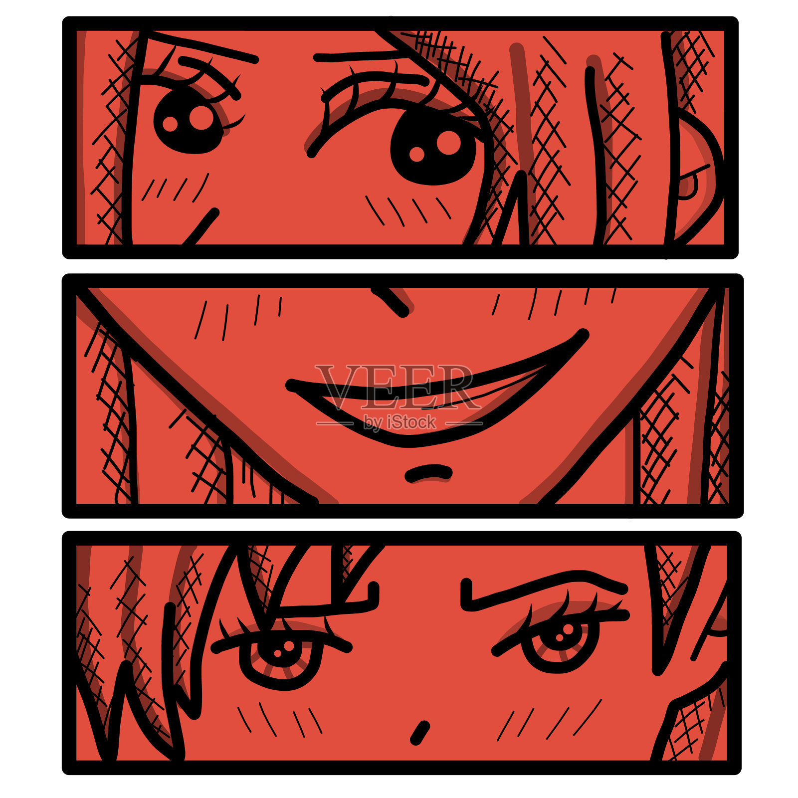 漫画风格。日本设计元素图片