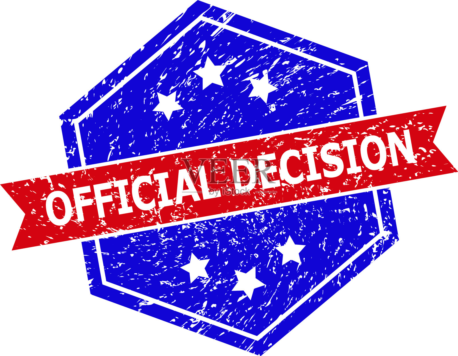 六角双色公章用插画图片素材