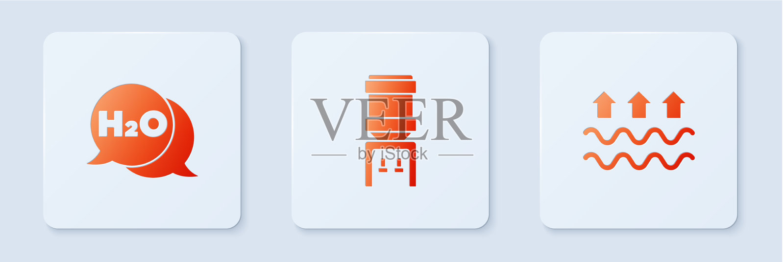 设置水冷却器的化学配方为水和图标素材