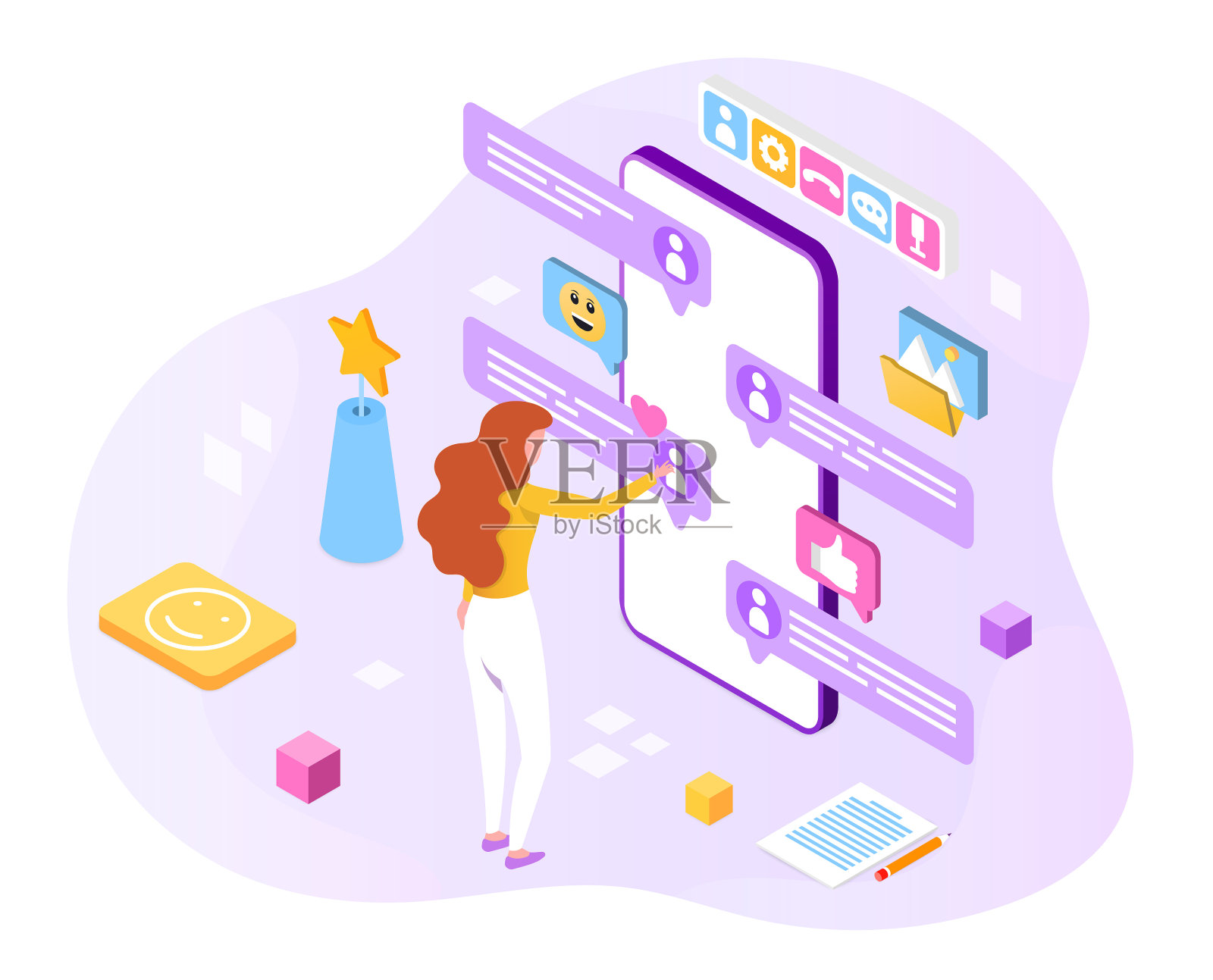 女人打字,安排一个时间的女孩聚会设计元素图片