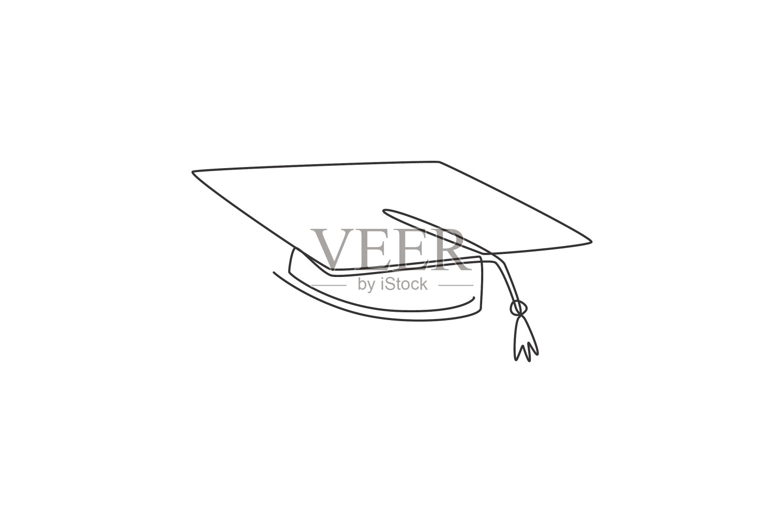 单线画毕业帽标志设计元素图片