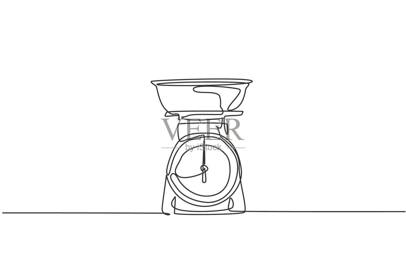 单线连续画出经典厨房设计元素图片