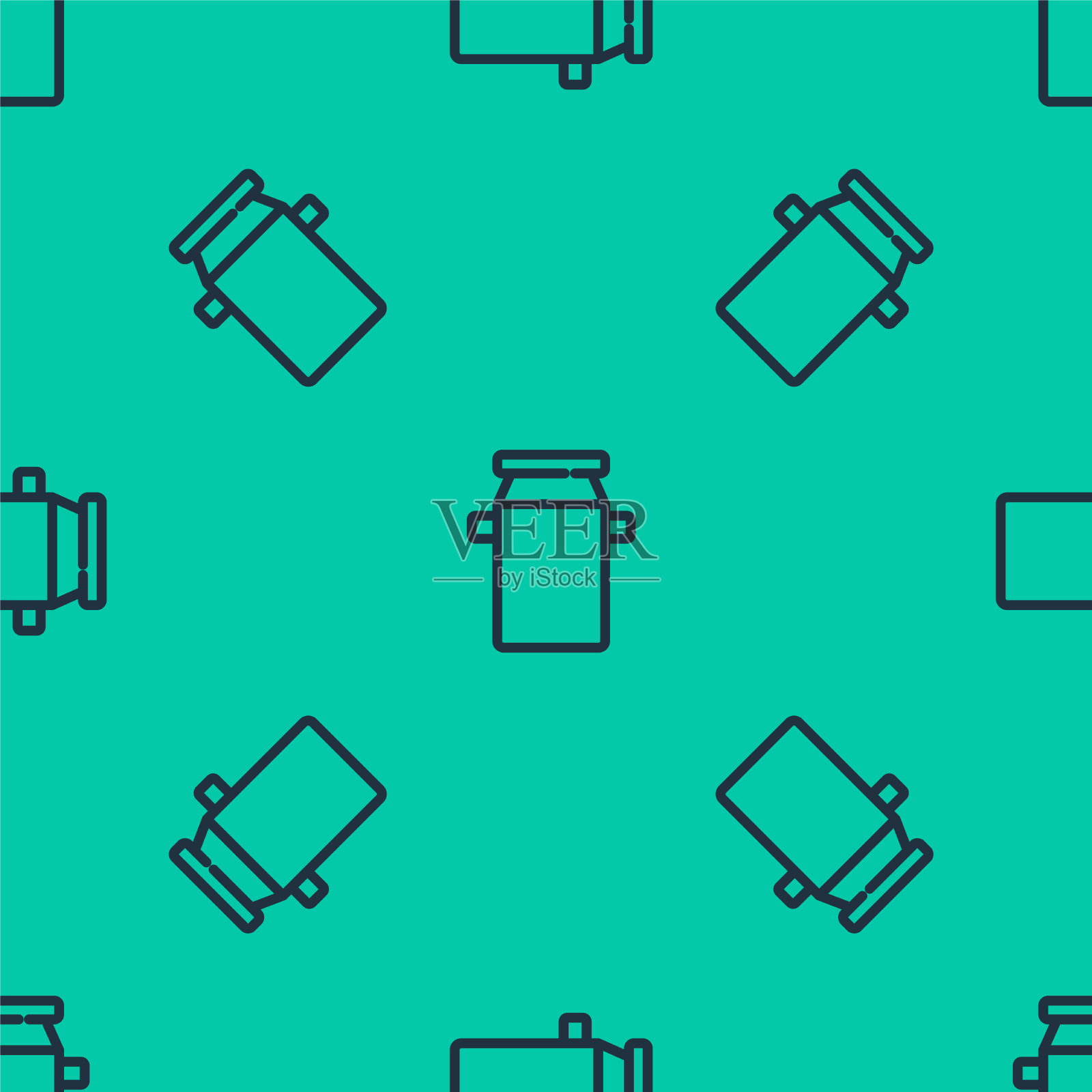 蓝线罐为牛奶图标隔离插画图片素材