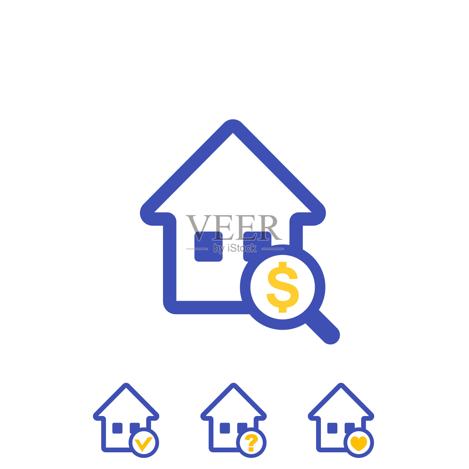 房屋搜索矢量图标图标素材