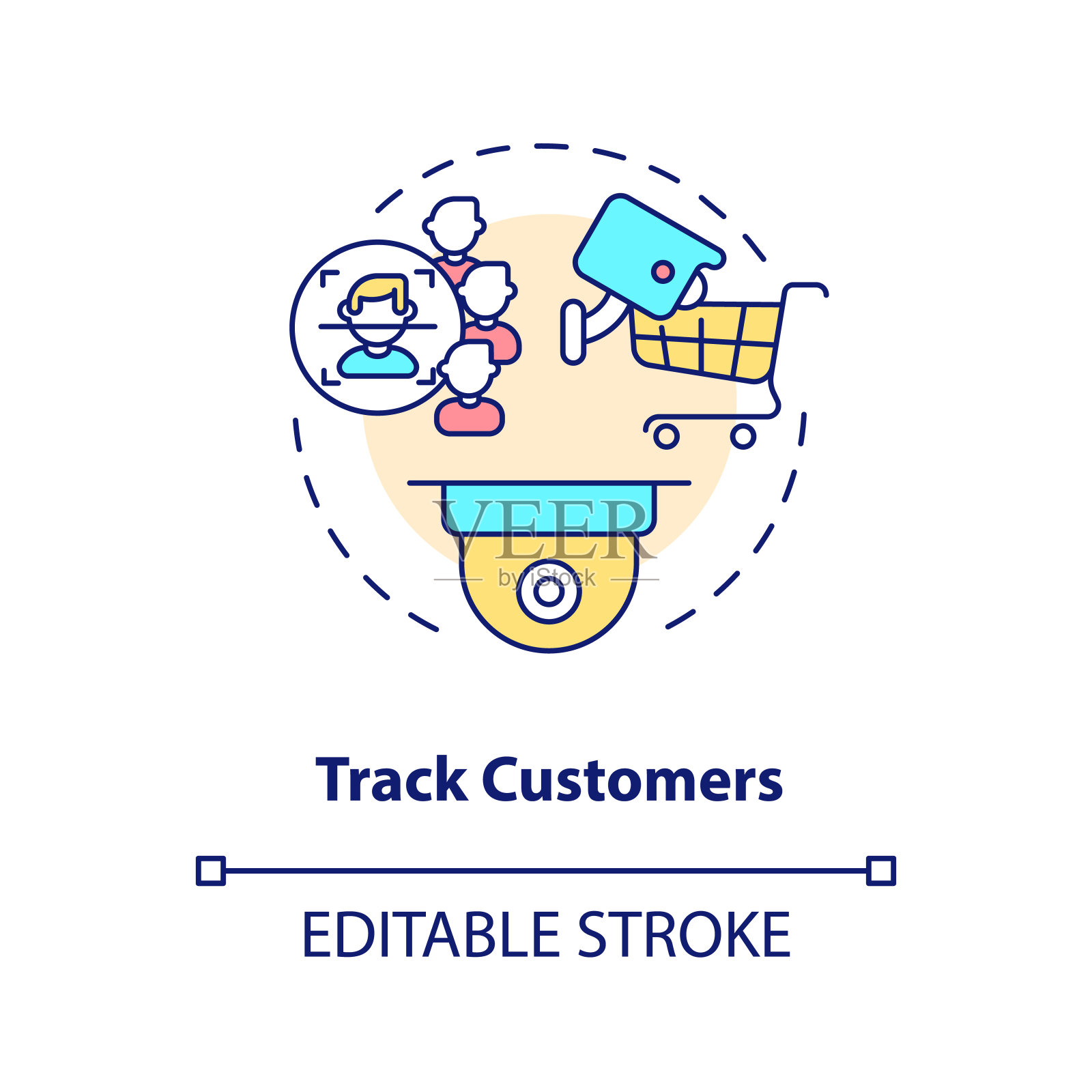 跟踪客户概念图标插画图片素材