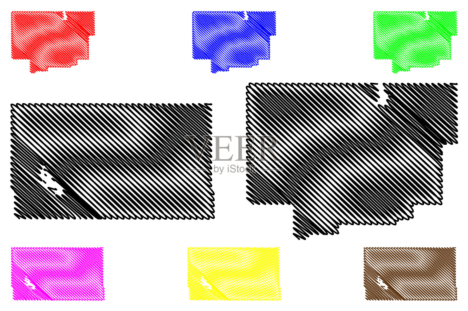 俄克拉何马州的科曼奇和卡斯特县插画图片素材