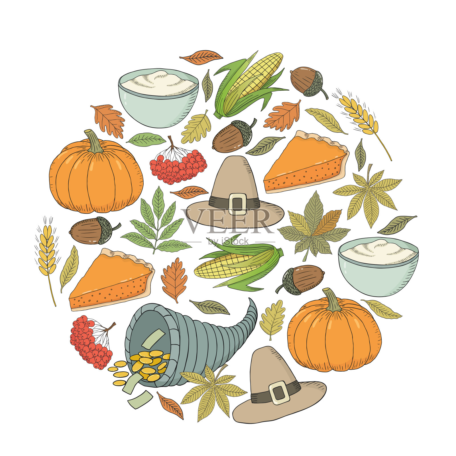 可爱的手绘南瓜插画图片素材