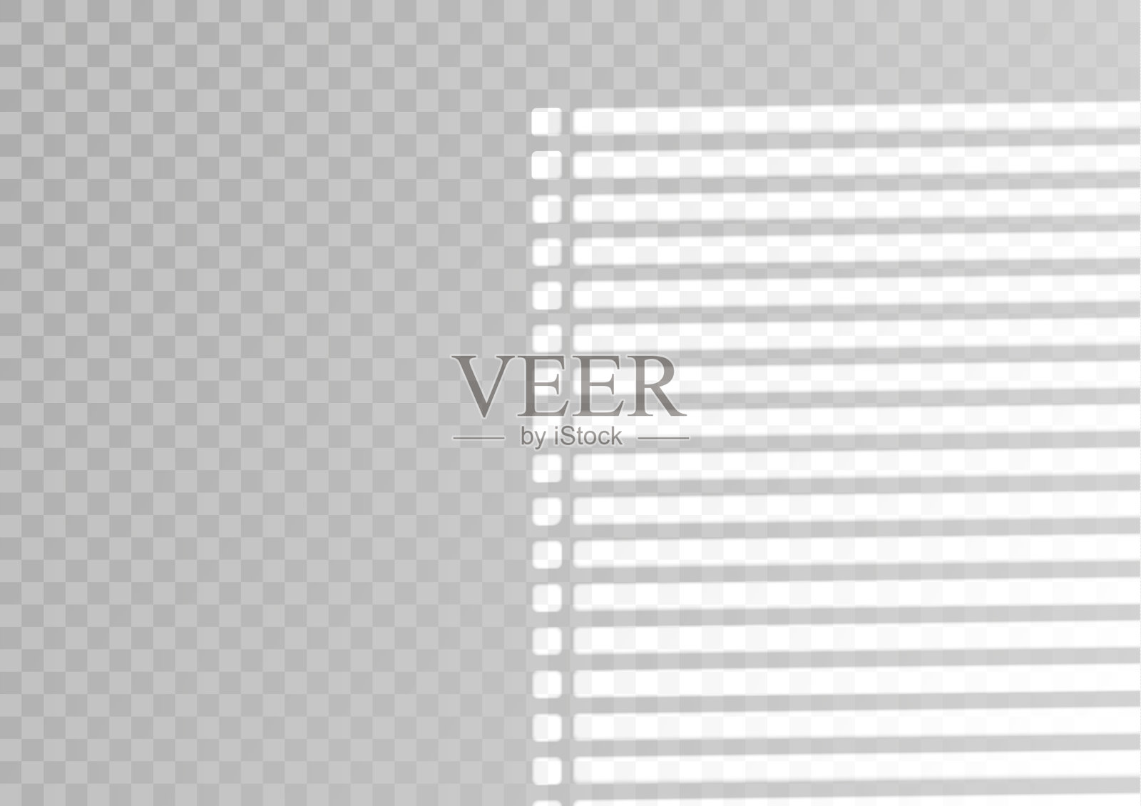 透明叠加窗和百叶窗的阴影。插画图片素材