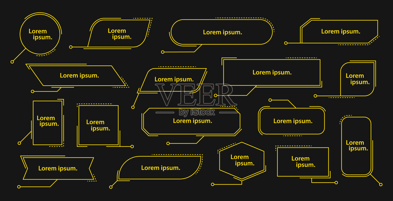 一组标注标题模板。为网络,小册子和信息图的Callouts标题元素。引用文本。矢量插图。插画图片素材