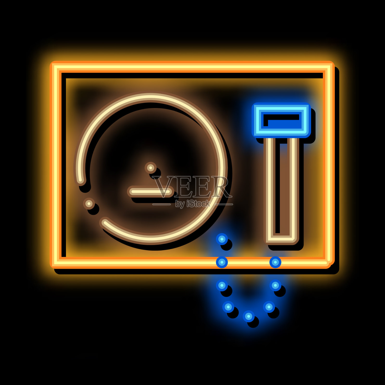 锣霓虹灯图标插画图片素材