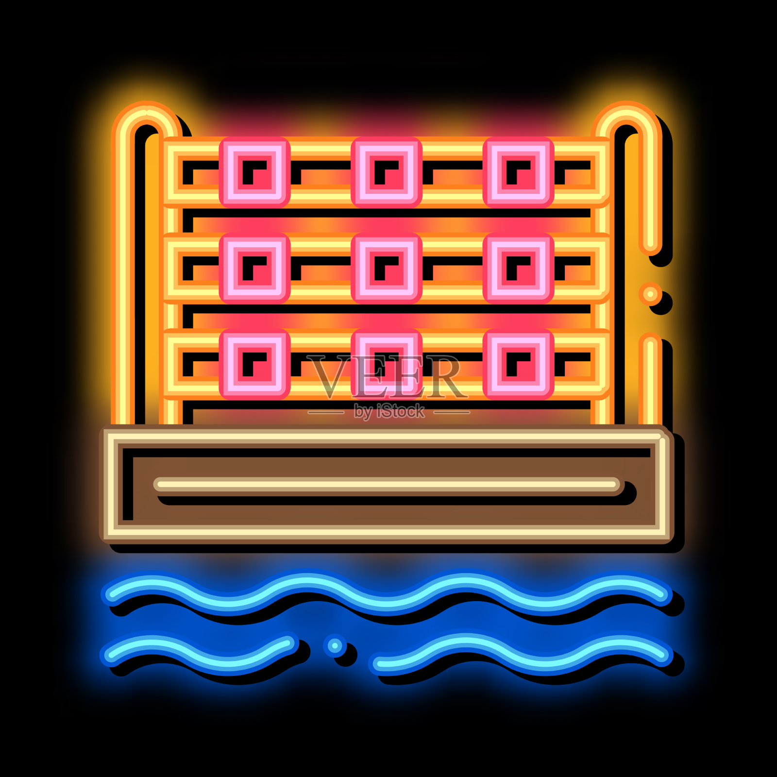 运动障霓虹辉光图标插画图片素材