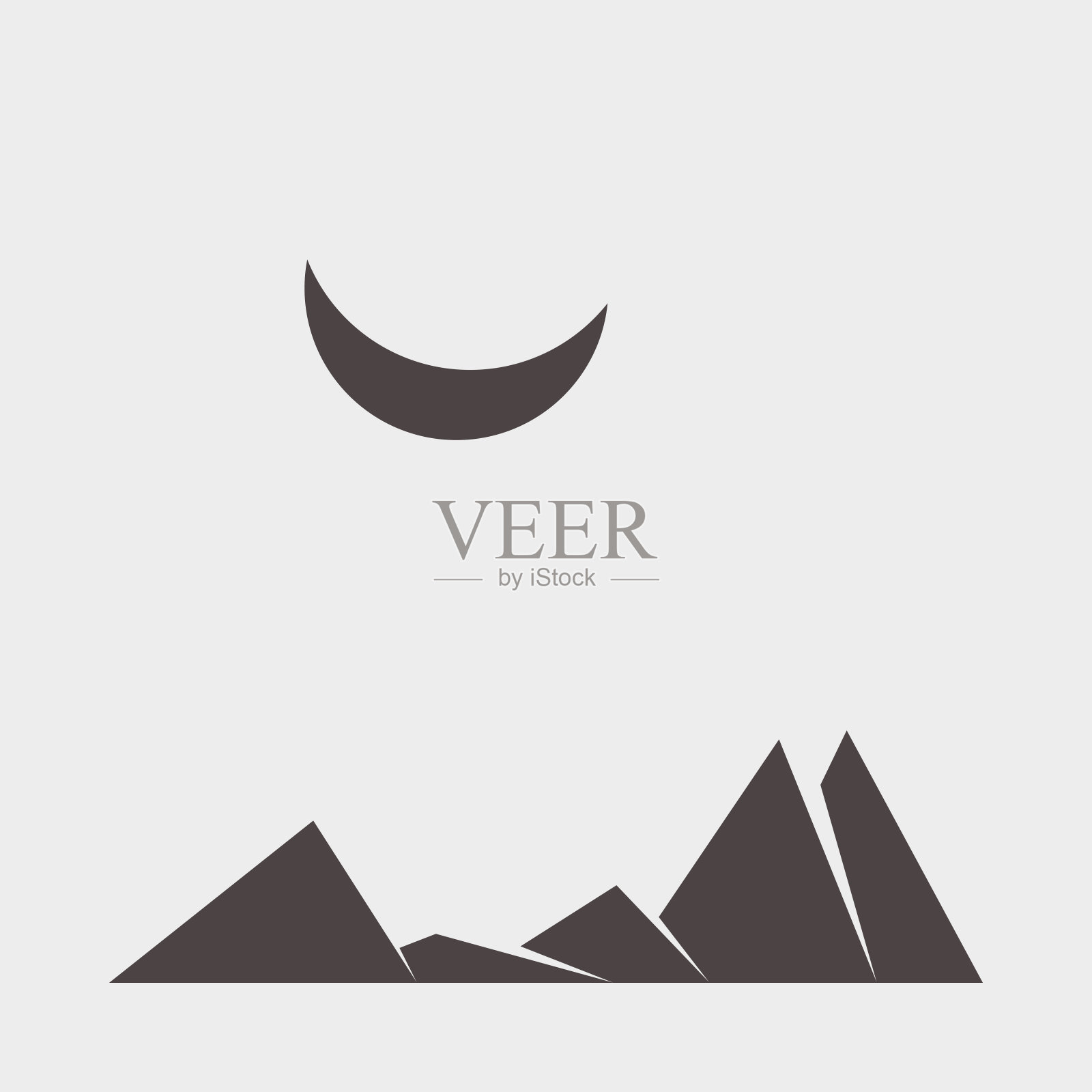 几何山脉剪影生成艺术海报插图插画图片素材