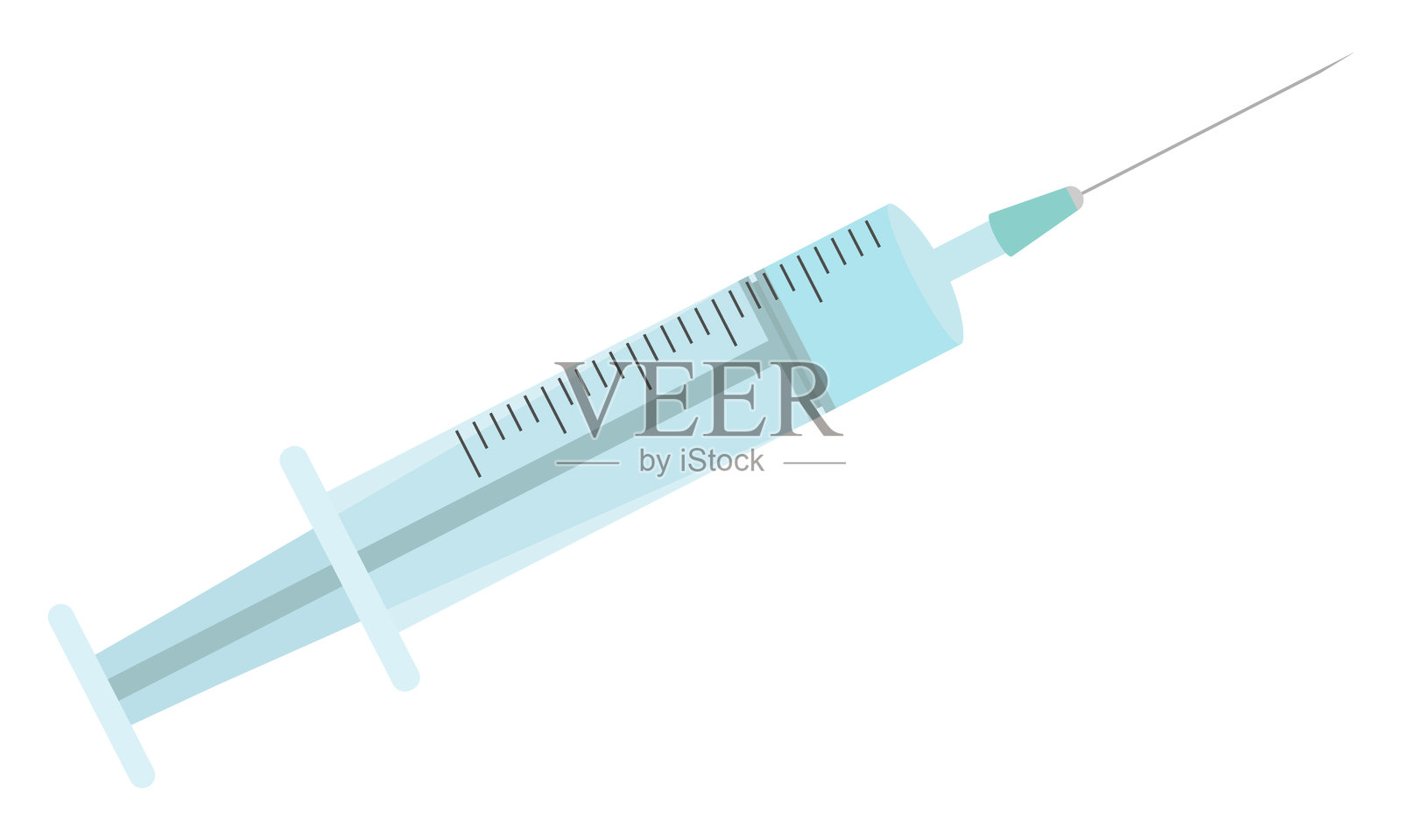 带针头图标的医疗注射器设计元素图片
