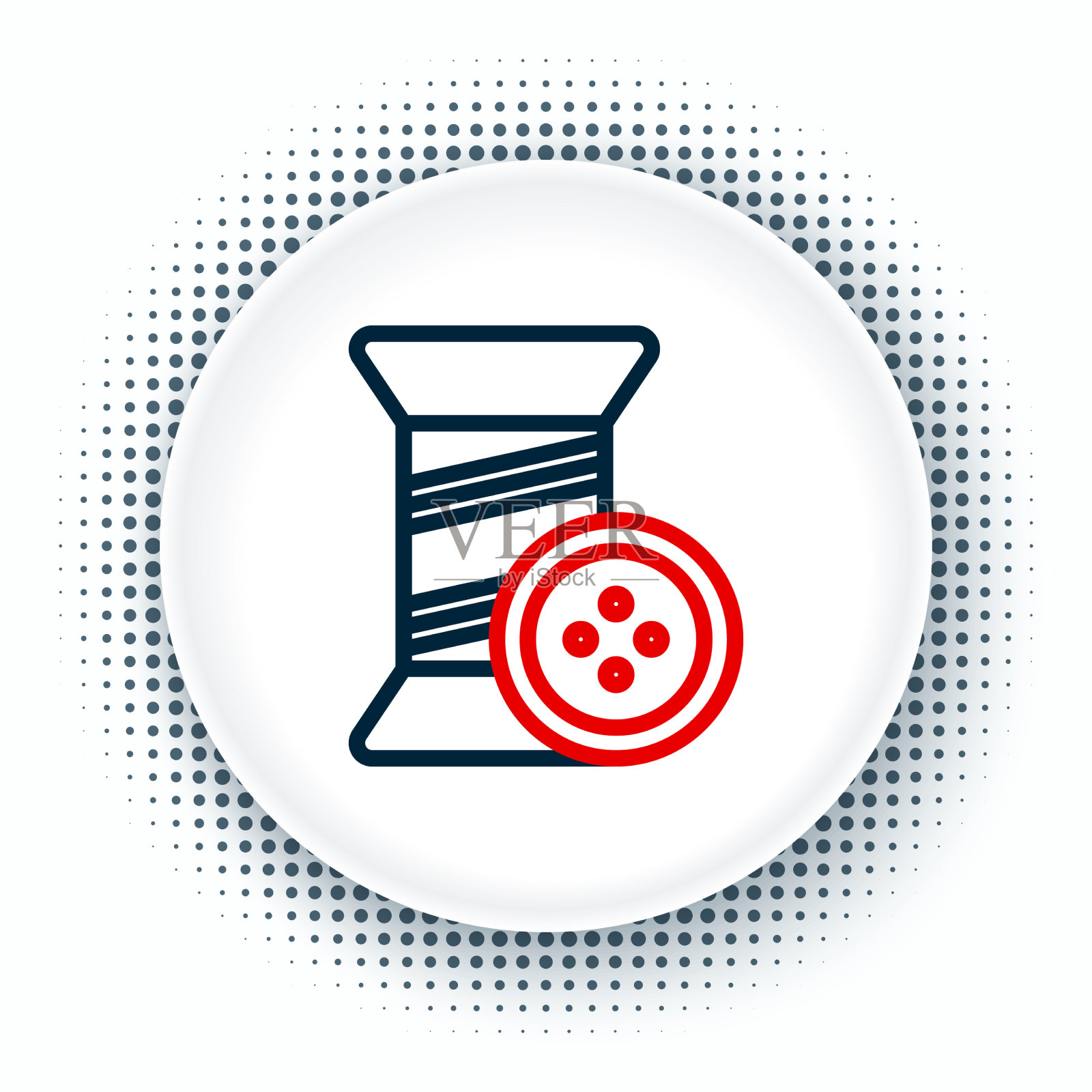 线在线轴和按钮图标缝纫线插画图片素材