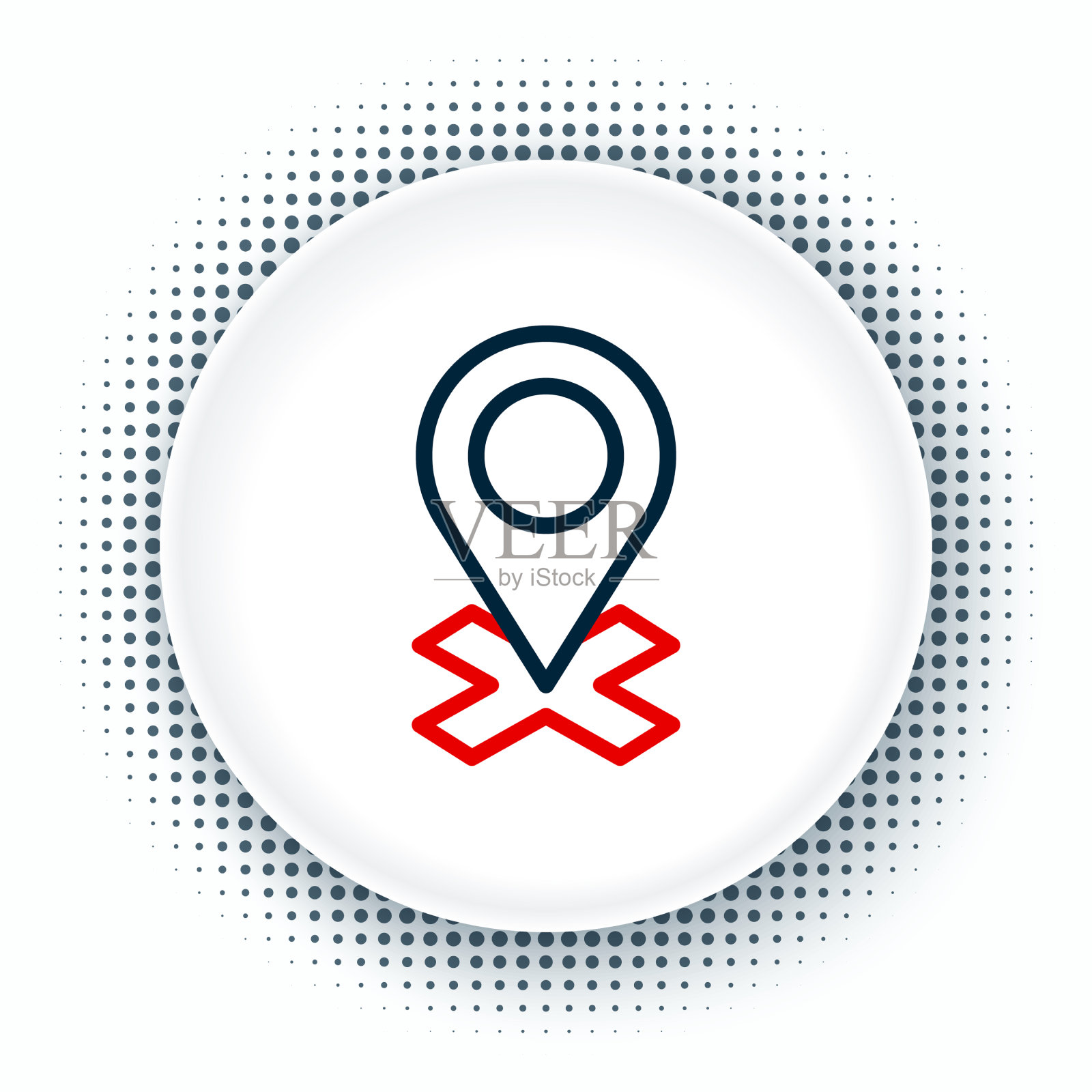 线地图引脚图标隔离在白色背景图标素材