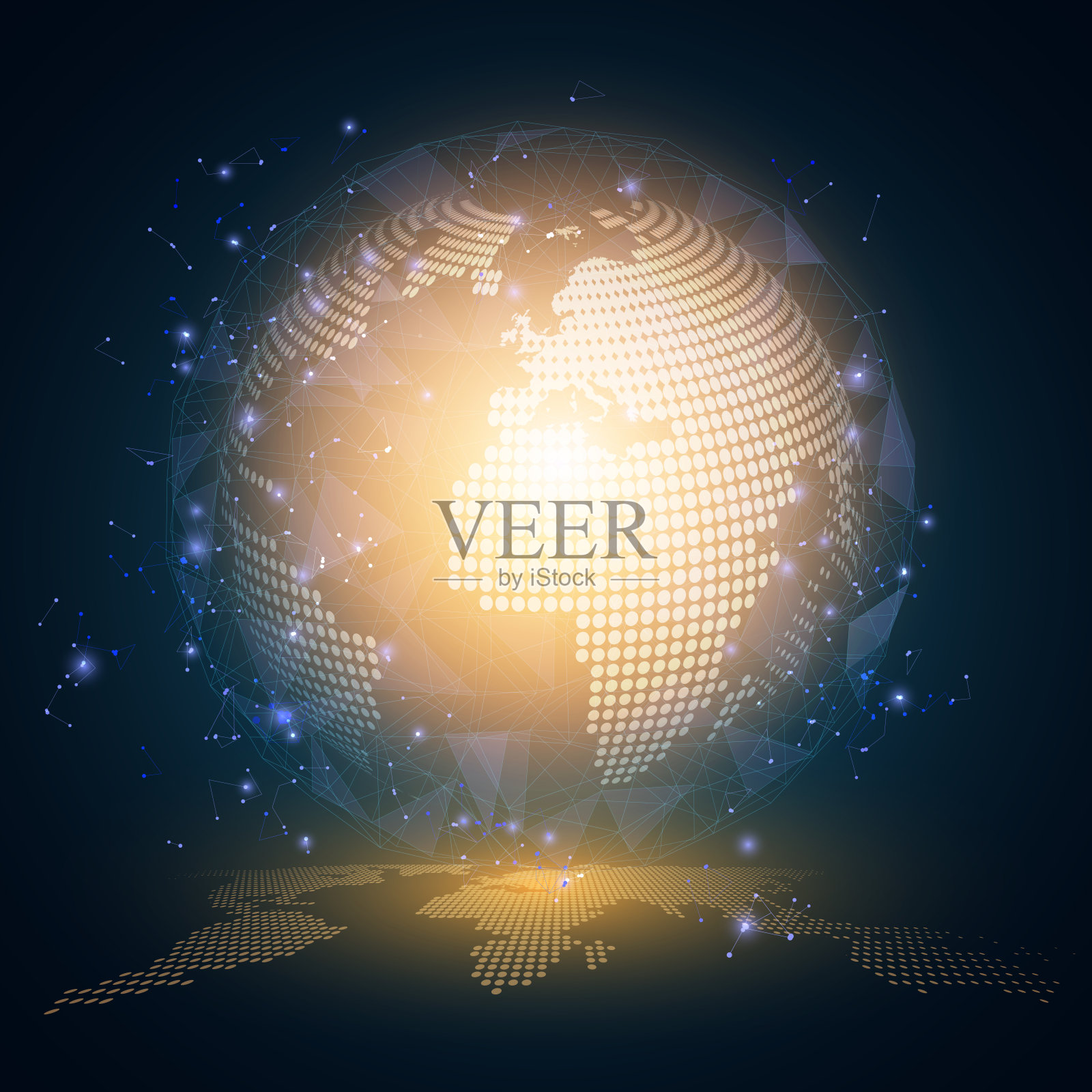 全球网络连接。世界地图的点和线组成概念的全球经营概念。矢量图插画图片素材