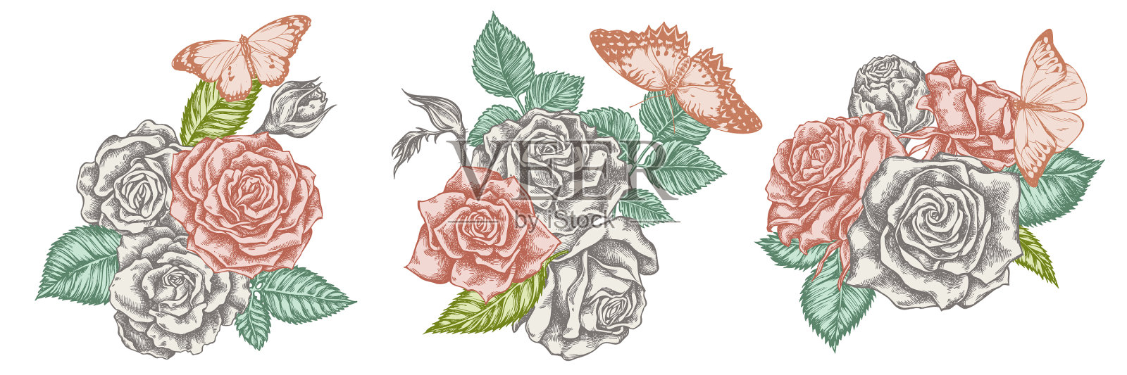 花束柔和的红色草蛉伟大设计元素图片